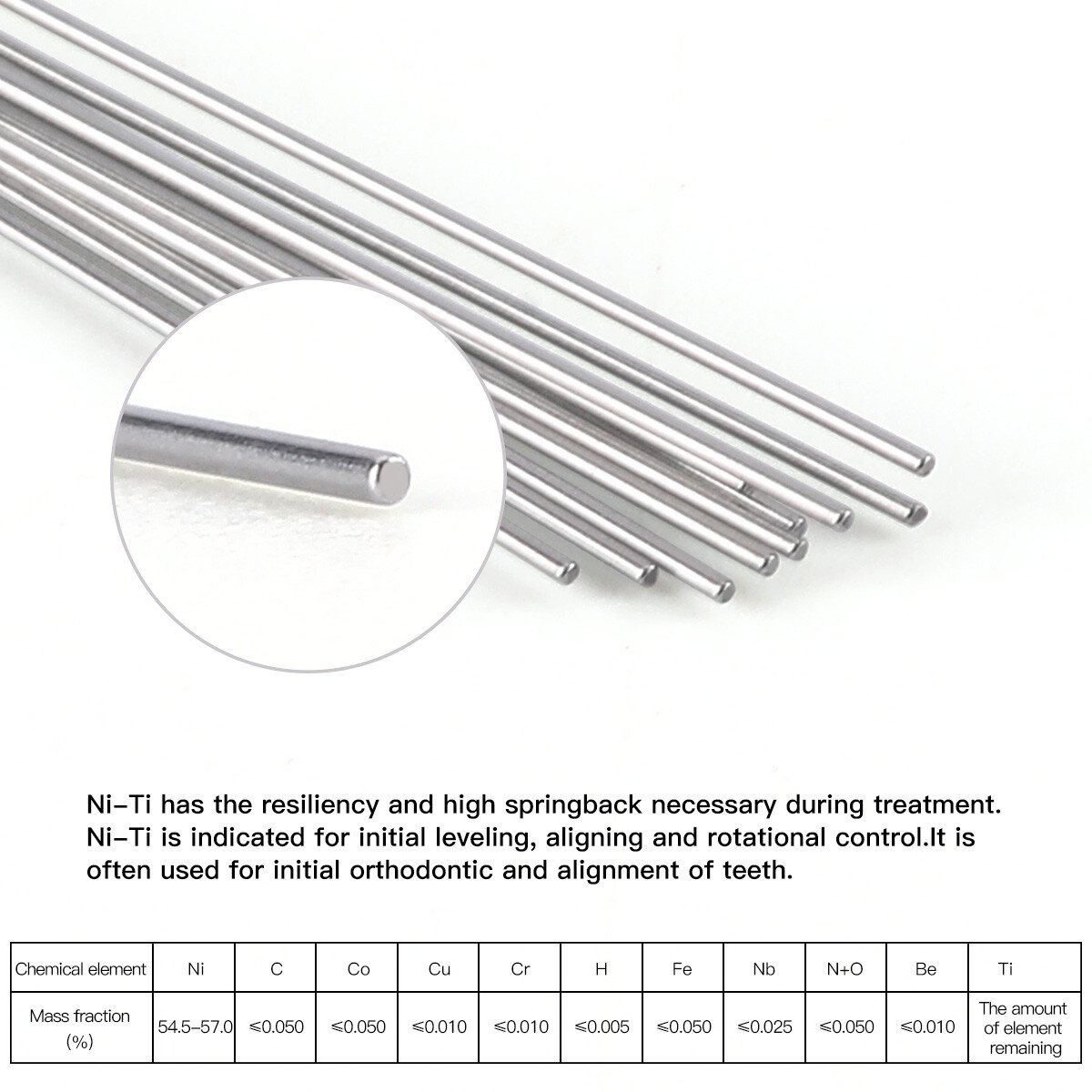 10pcs Dental Orthodontic Super Elastic Niti Round Arch Wire Ovoid Form AZDENT