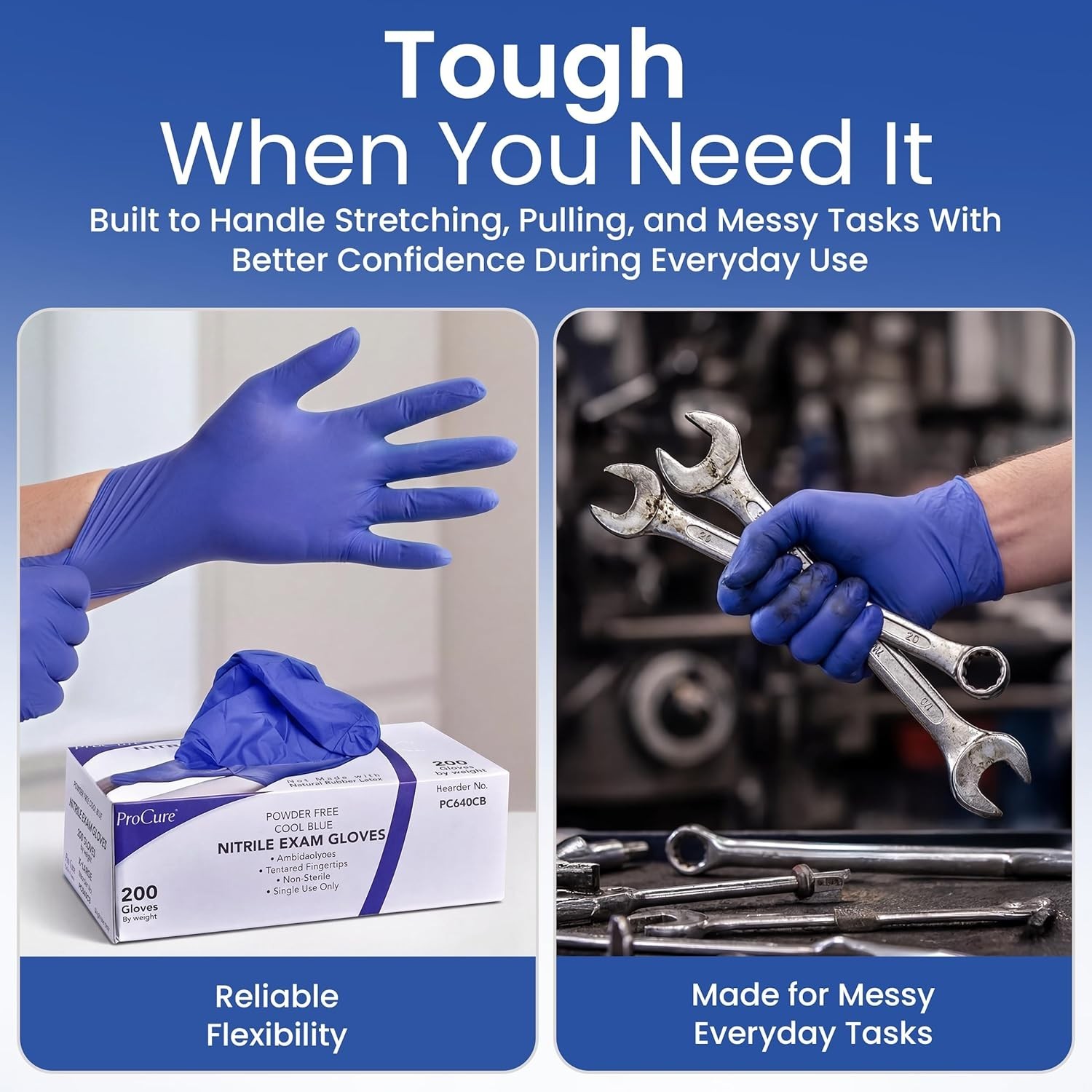 200 Count] Disposable Nitrile Gloves – Latex Free, Powder Free Medical Exam G…