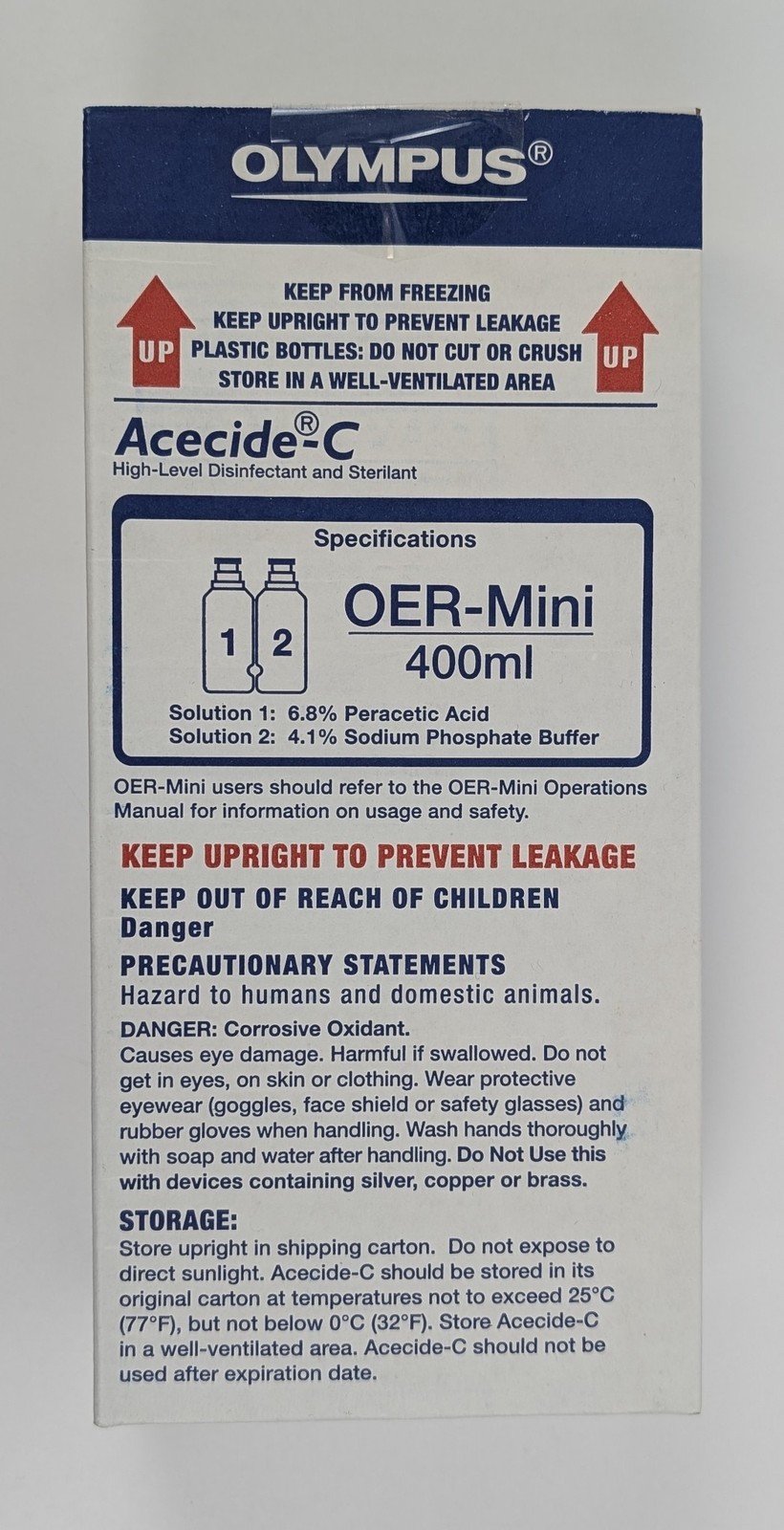 Olympus Acecide-C High Level Disinfectant & Sterilant OER-Mini 400ml 2-Boxes