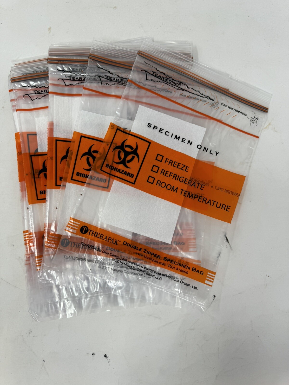 50-1000 6″ x 9″ Biohazard Econo-Zip Specimen Transport Bags 2mil 3 Wall + Pouch