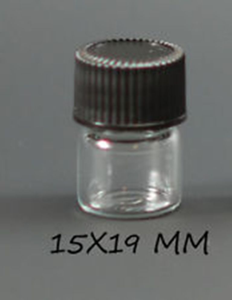 144 Pcs CLEAR 1/4 Dram Glass Vials Screw caps [15mm x 19mm]