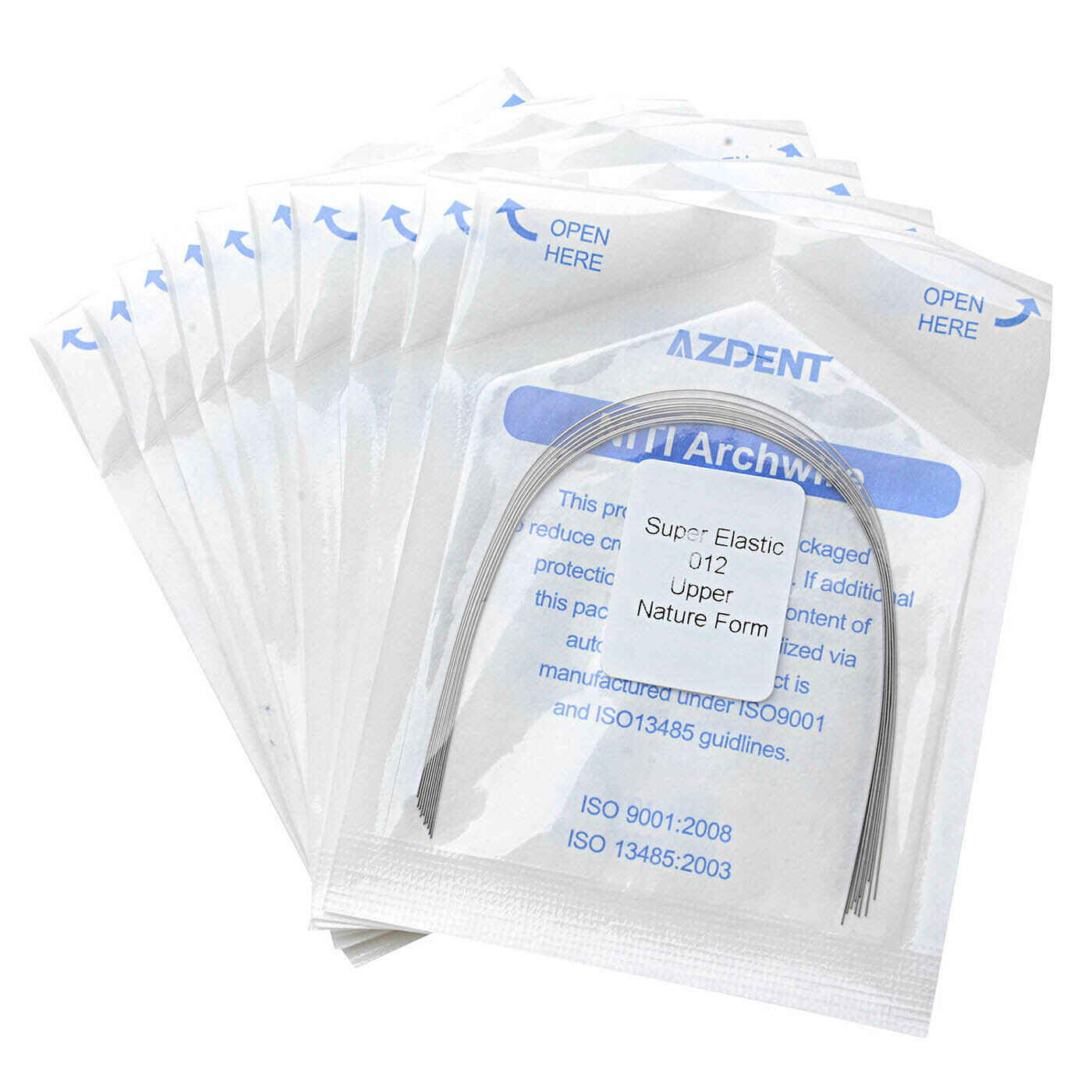 10X AZDENT Dental Orthodontic Super Elastic Niti Round Arch Wire Ovoid Form USA