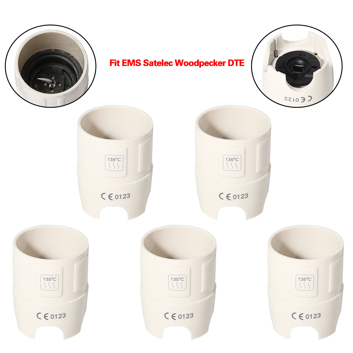 5 Dental Ultrasonic Scaling Piezo Tips&Torque Wrench Key for EMS WOODPECKER