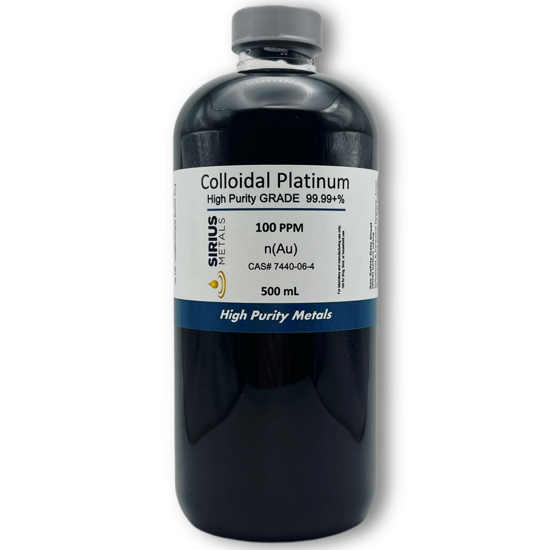 True Colloidal Platinum 100 ppm 500 mL (16.9 Fl Oz) in clear Plastic Bottle