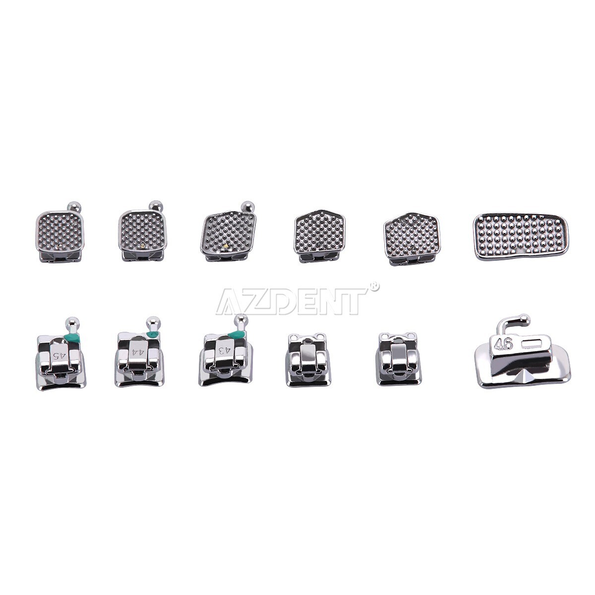 AZDENT Dental Orthodontic Self-Ligating Brackets Braces Roth MBT 022 Hooks 345