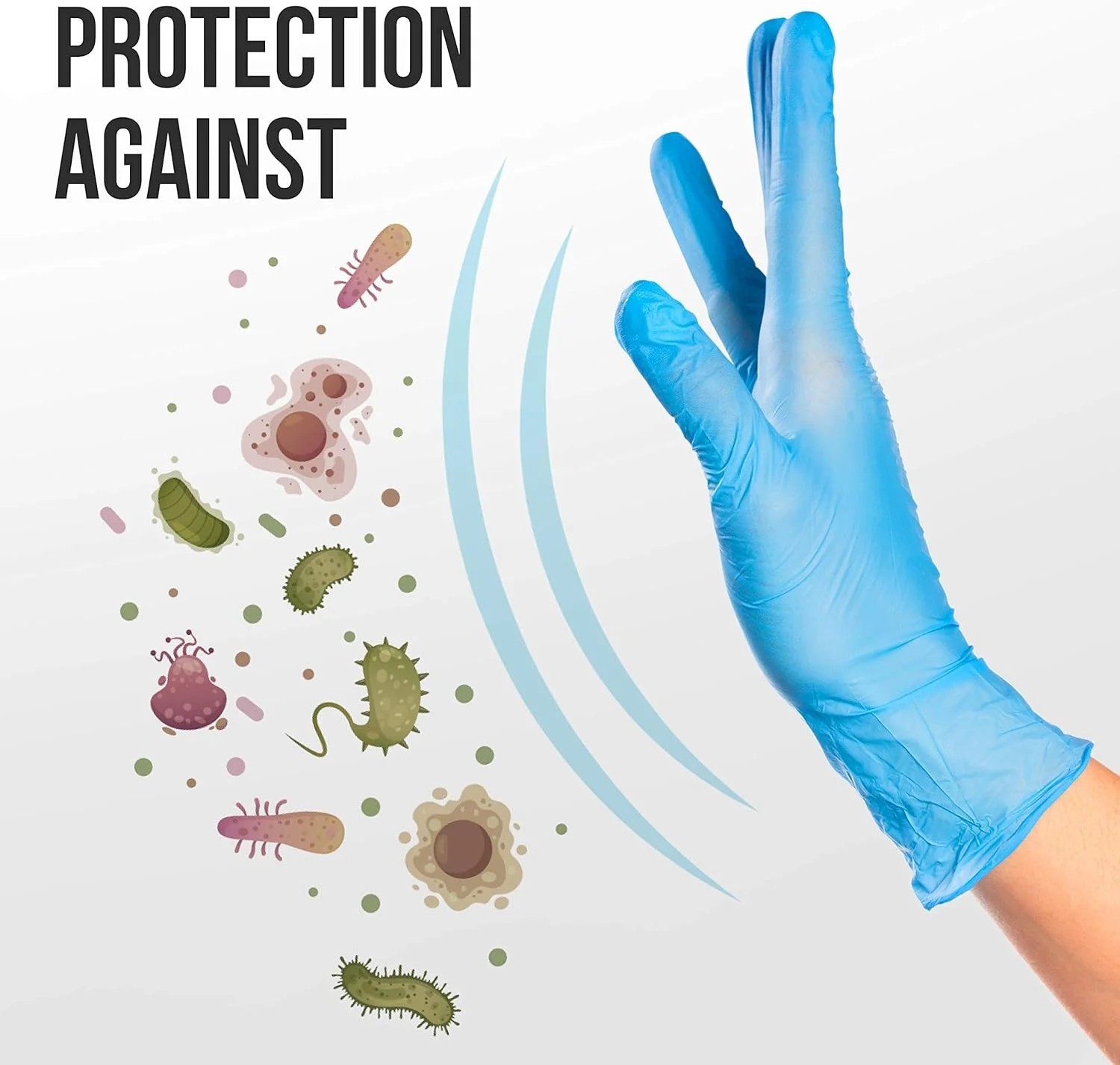 3-Mil Blue Nitrile Gloves – Anti-Slip Disposable Medical Grade Latex Free 10-100