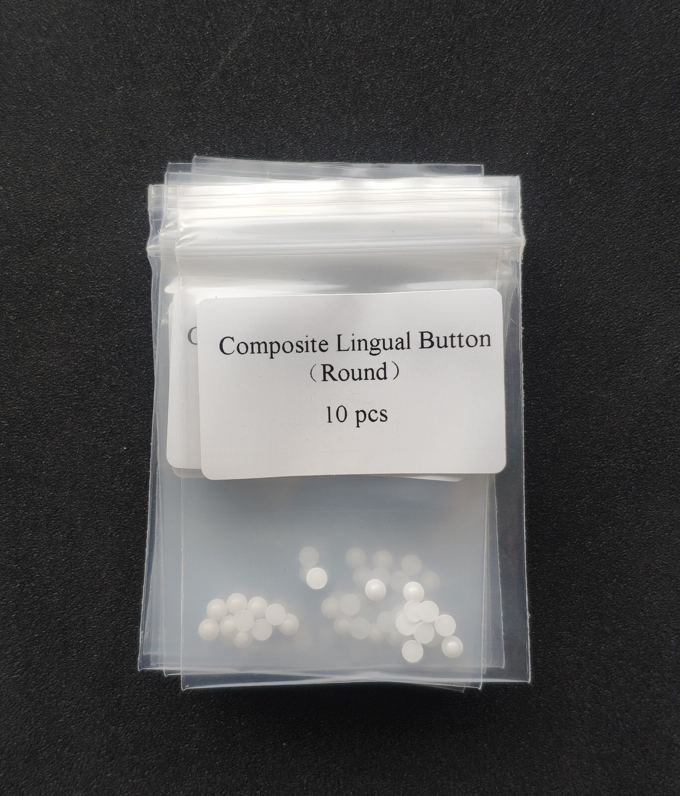 Dental Orthodontic Ceramic Lingual Buttons Bondable Round Mesh Base