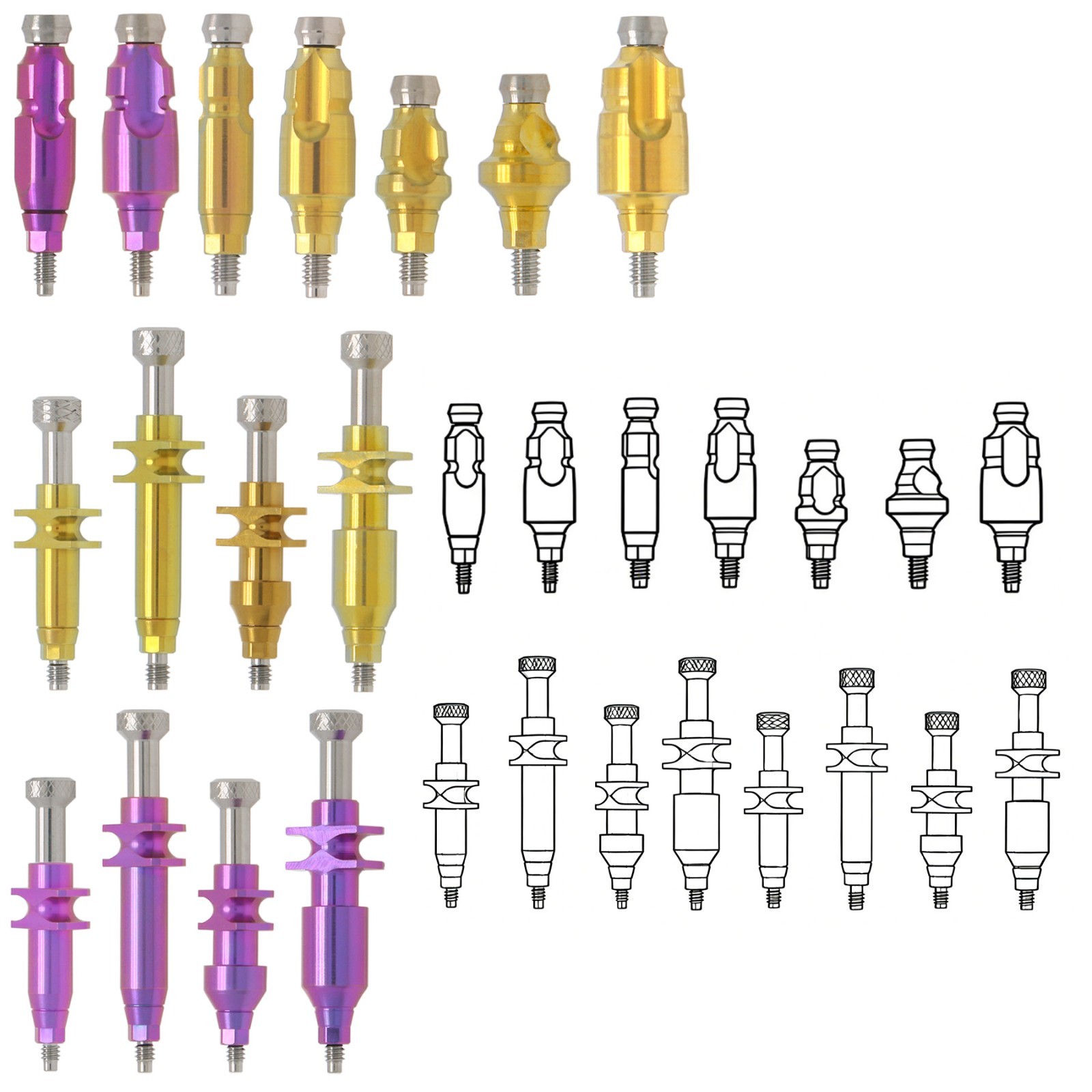 US Open/Closed Tray Impression Transfer Coping Conical Connection For Nobel