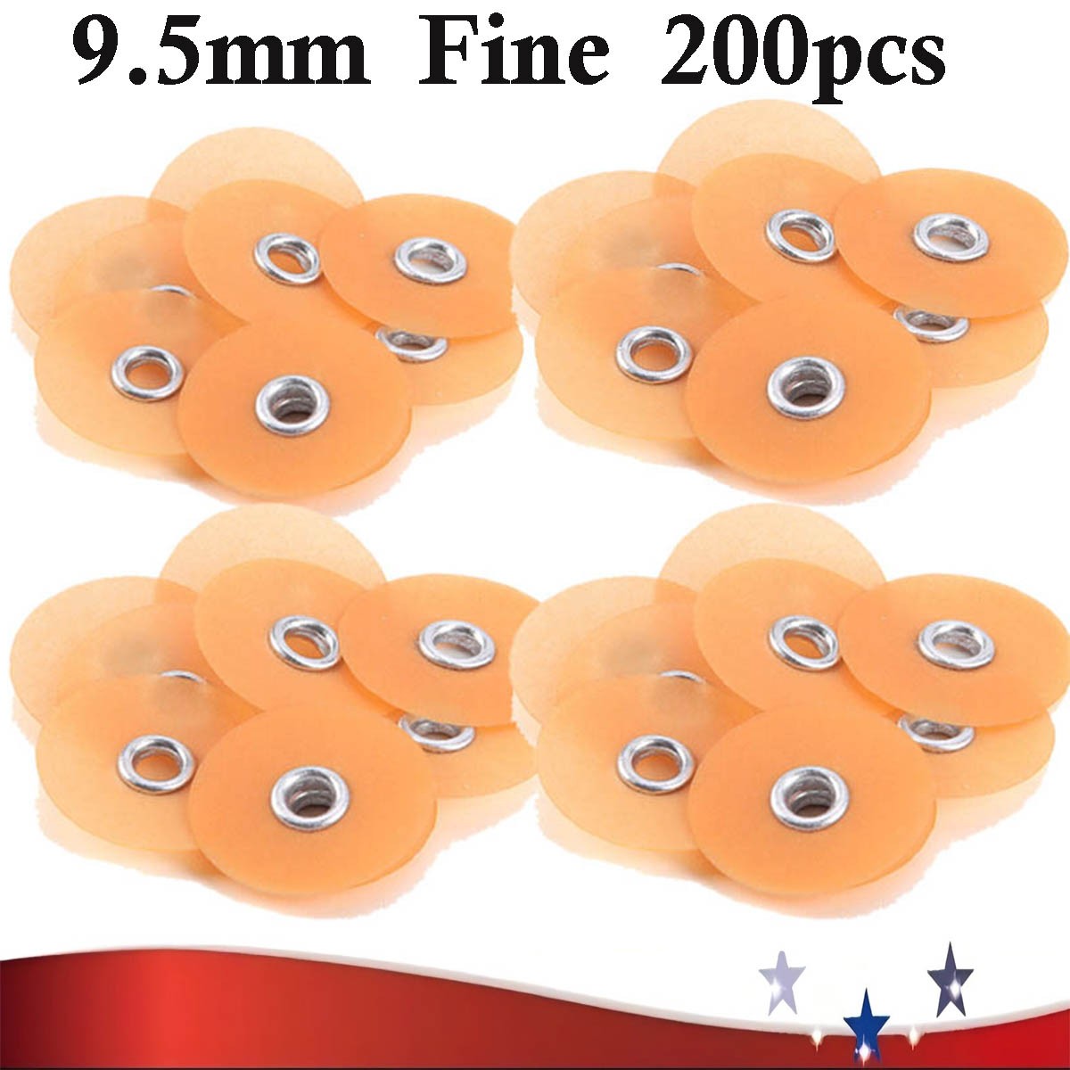 200pcs Dental soflex Composite Finishing Polishing Discs Soft type 9.5mm Fine