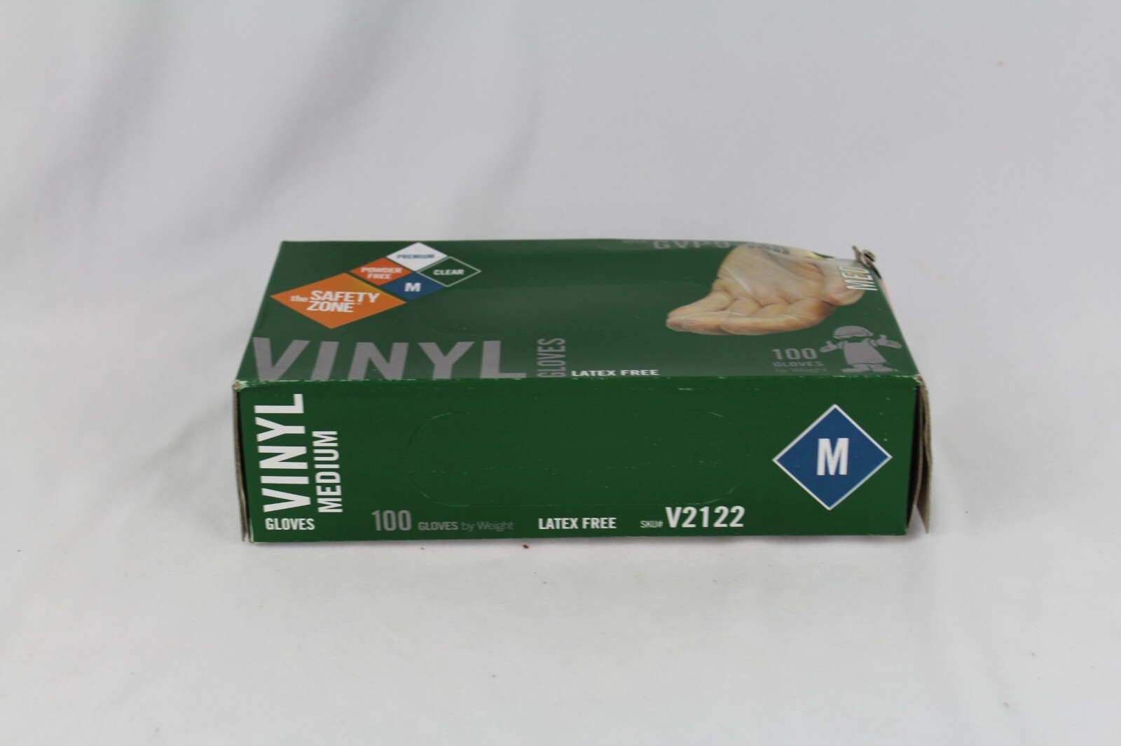 Safety Zone Vinyl Latex free Gloves clear Size Medium Box Of 100 GVP9-XL-1 NEW