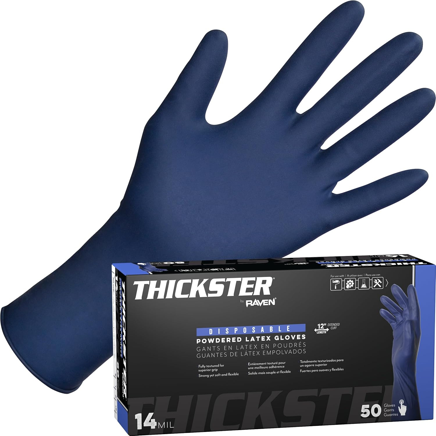 Safety 6604 Thickster X-Large Textured Exam Grade Latex Gloves