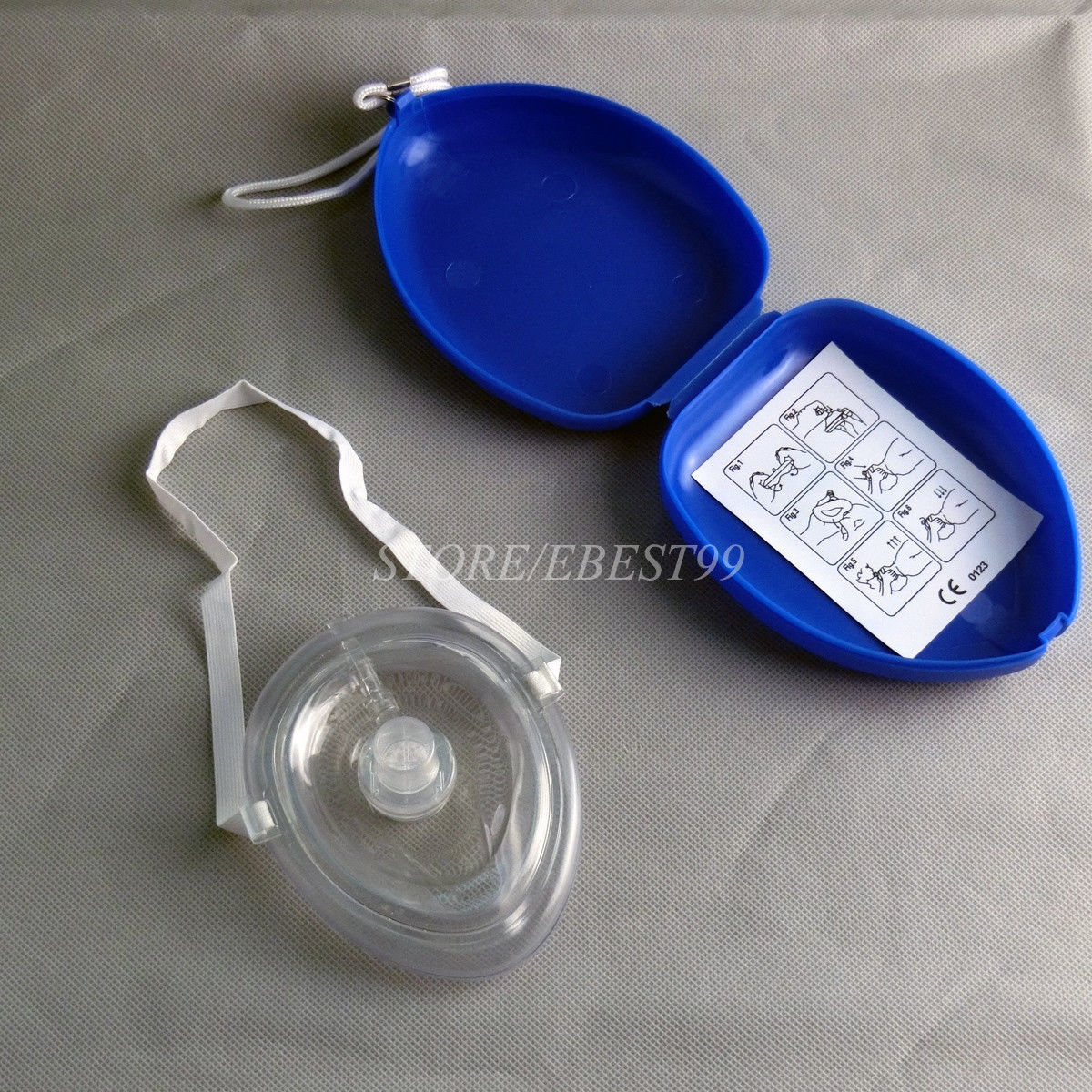 1pcs Blue CPR Pocket Face Shield Resuscitator Rescue cpr kit Face shield