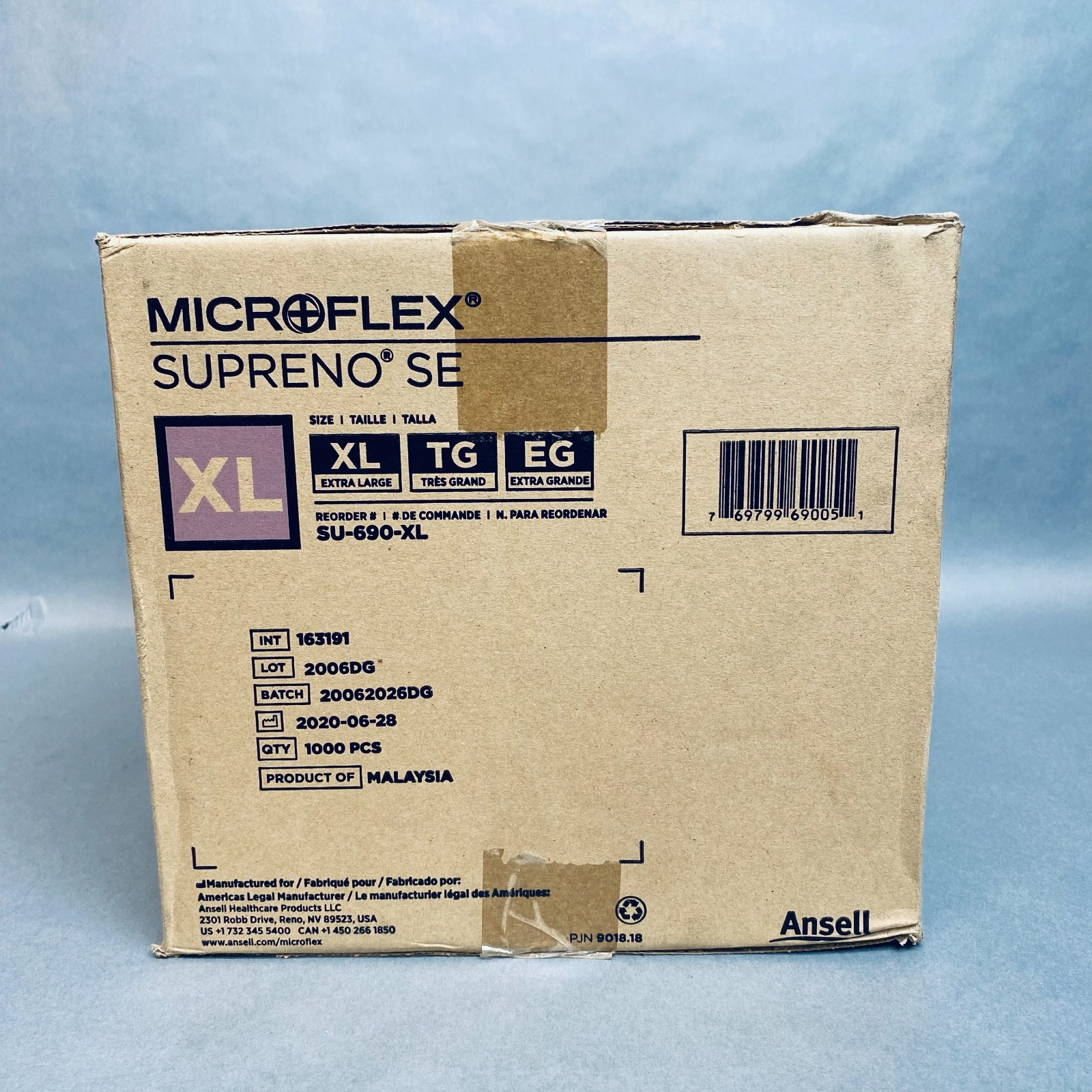 Ansell Microflex Nitrile Gloves XL Supreno EC Powder Free 10 Boxes of 50 Each