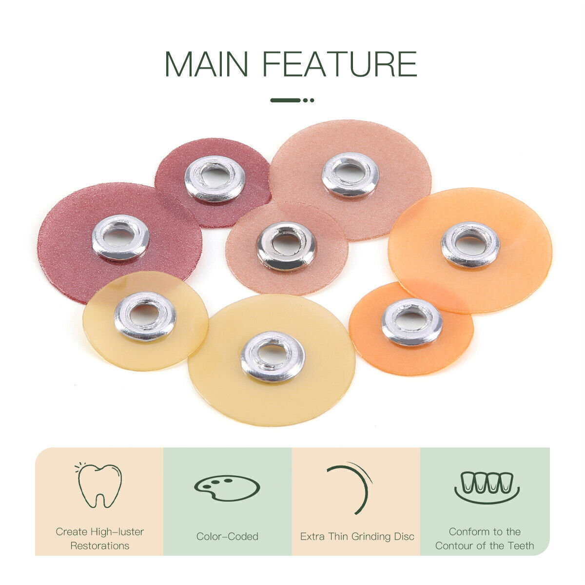 Dental soflex discs Fine Composite Finishing Polishing Discs 9.5mm / Mandrel