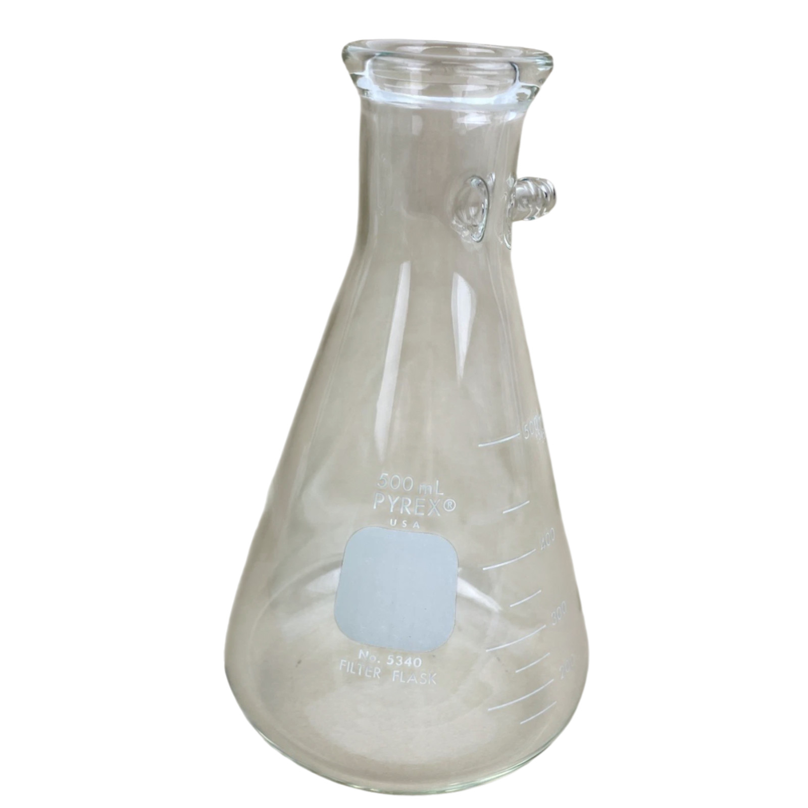 Pyrex U.S.A 500mL Filter Flask No. 5340 Borosilicate Glass Lab Vacuum Filtration