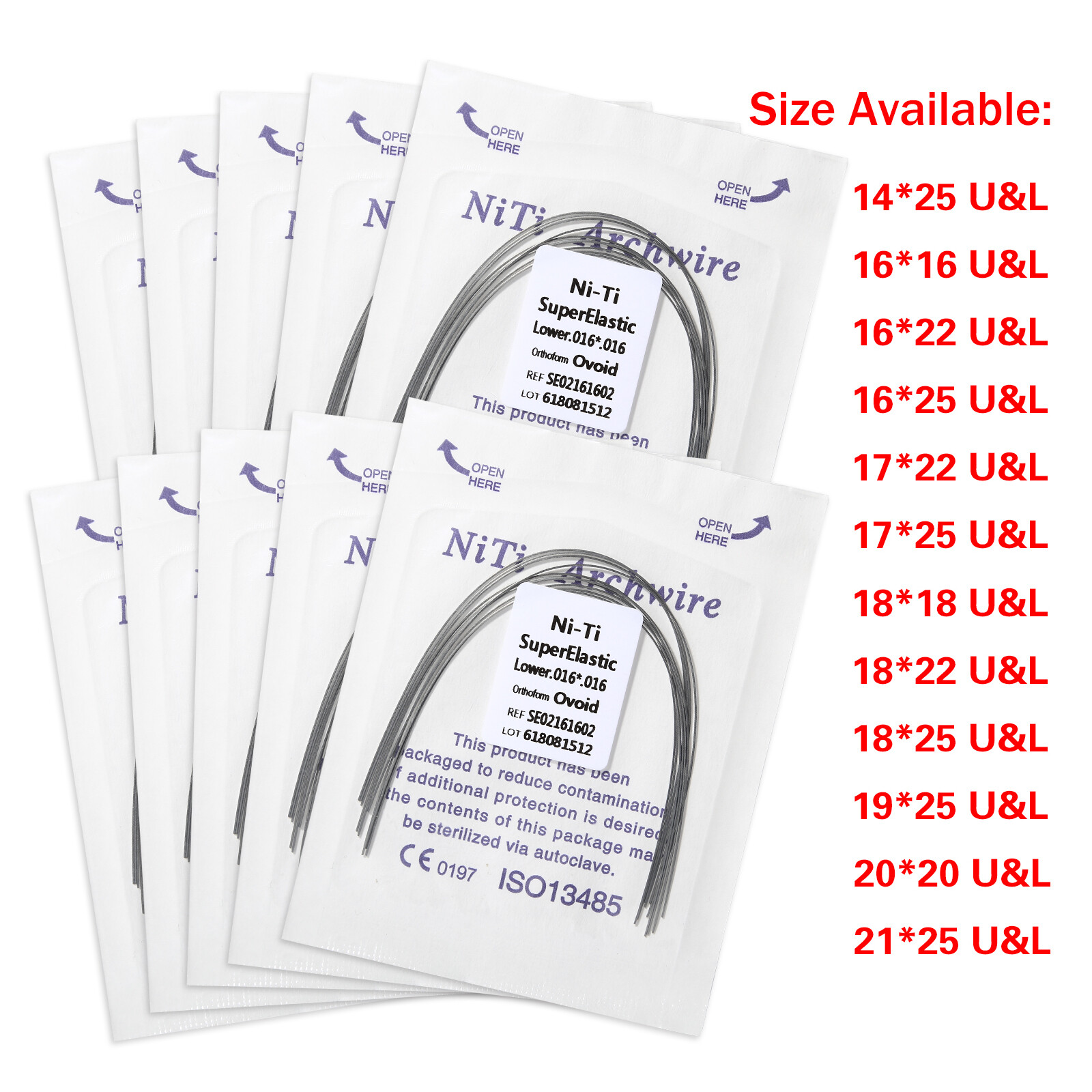Dental Arch Wires Niti /Stainless Steel /Heat Activated Rectangular Ovoid ns