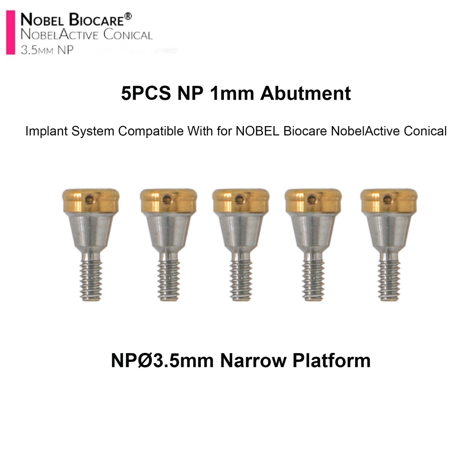 US Dental Locator Abutment NP/RP 3.5/4.3mm Fits Nobel Active Implant Overdenture