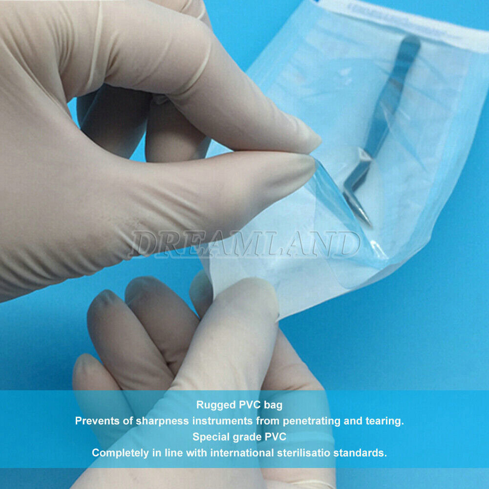 3.5″ x 10″ Dental Medical Self Seal Pouch Sterilization Bag Pouches (200 Bags)