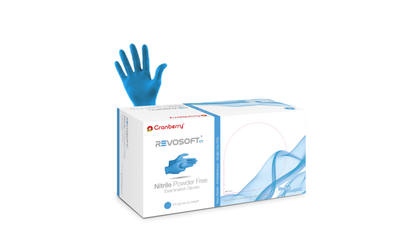 Cranberry Revosoft Nitrile Examination Gloves Large, Box of 300, 2 Pack- 3278