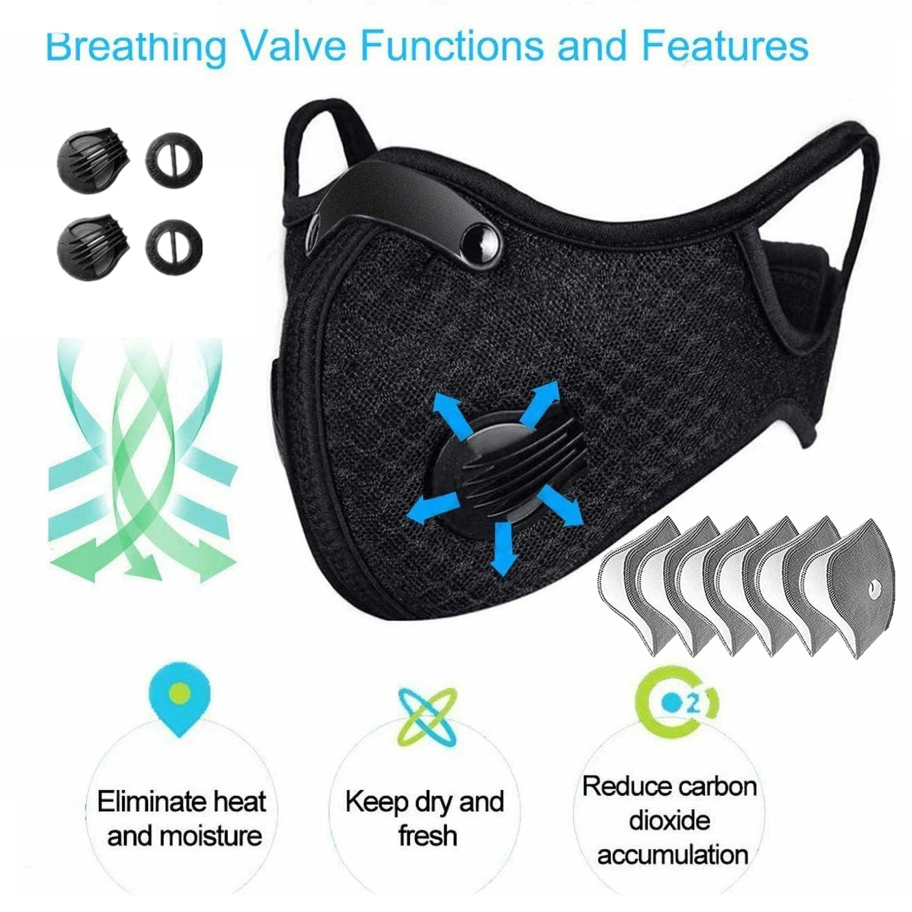 Reusable Half Facepiece Face Cover Respirator Anti Pollution Dust Mask Filters
