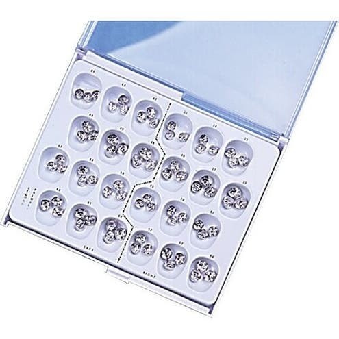 Second Primary Molar Stainless Steel, Upper Left, 45, 3/Pkg
