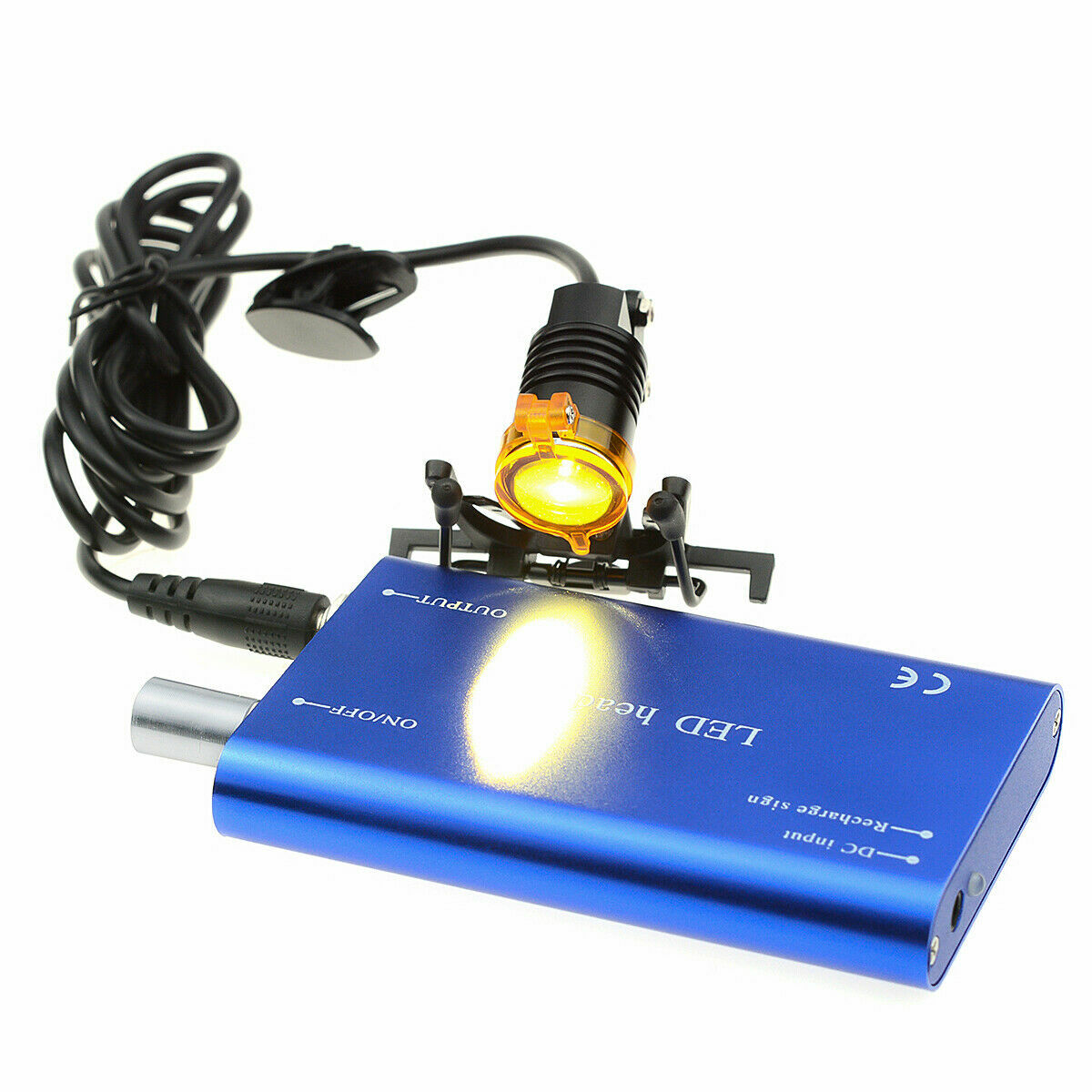 US STOCK 3W Dental Medical LED Head Light w/ Filter Metal Clip-on Head Ligh Blue