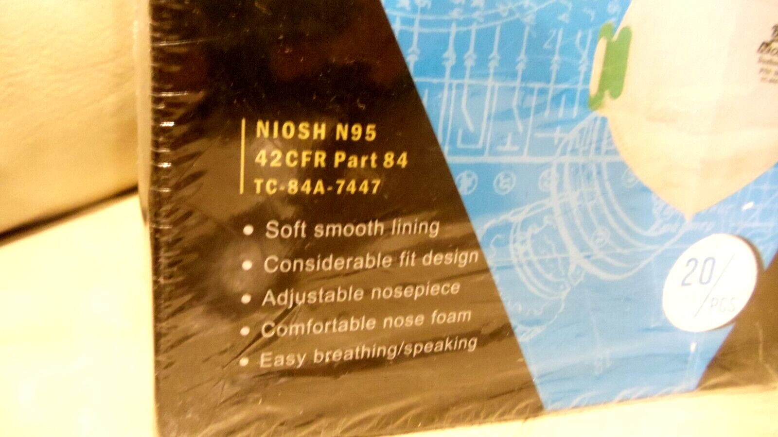 Benehal Particulate Respirator MS8225 masks NIOSH N95 (20 pack)