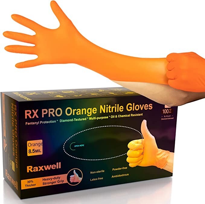 Disposable Nitrile Gloves | 8.5-mil Heavy Duty Latex, Powder Free 100ct Large