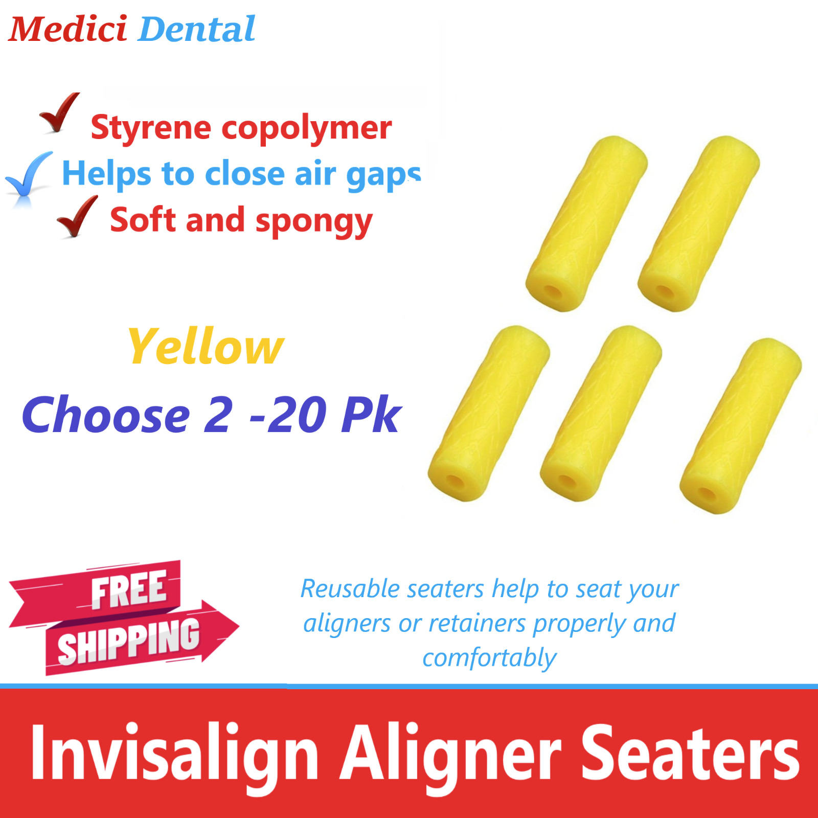 Aligner Chewie Mouth Props Aligner Tray Seaters for Invisalign Trays Teeth Chew