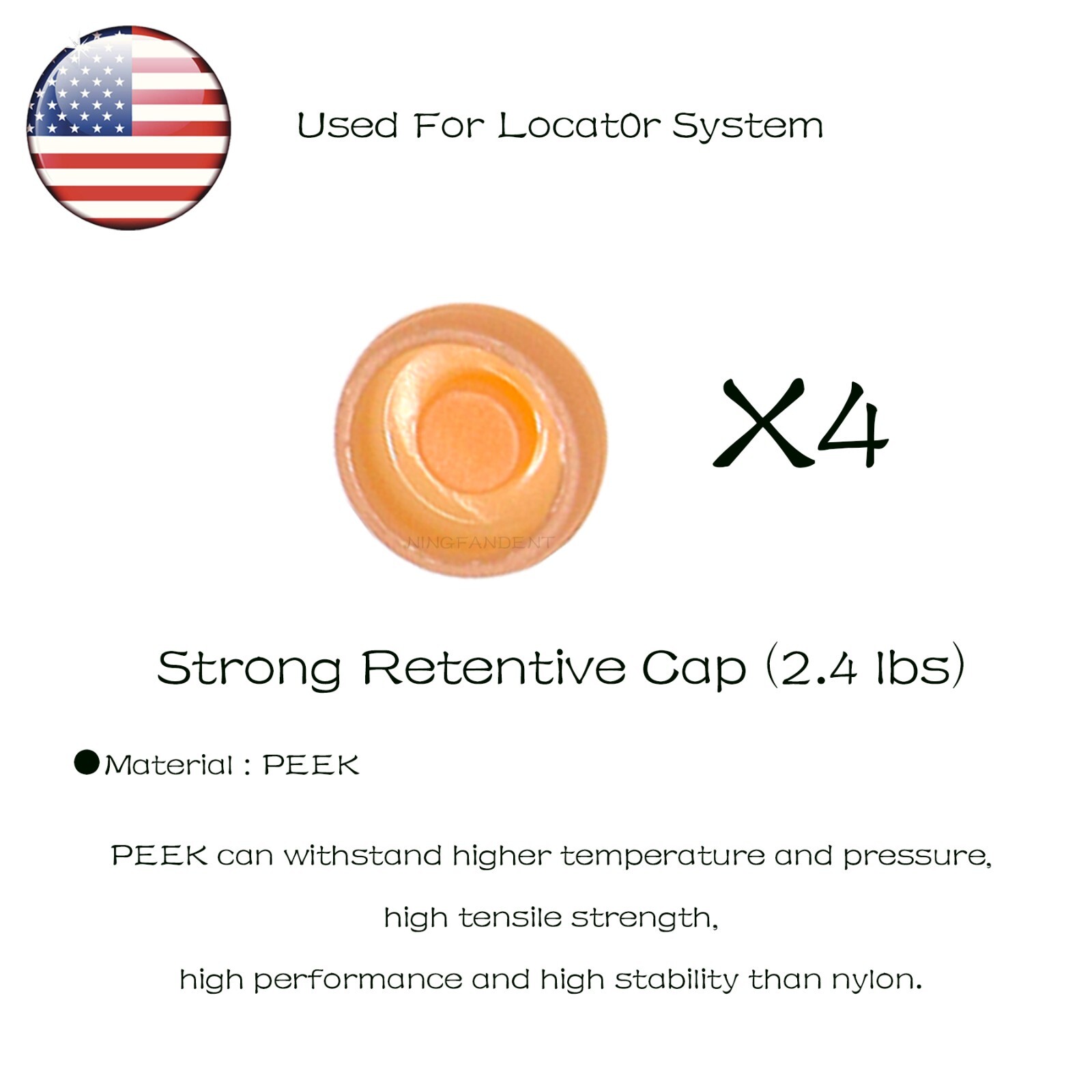 US Locat0r Male Processing Caps Standard Light, Pink 2.4 lbs,PEEK