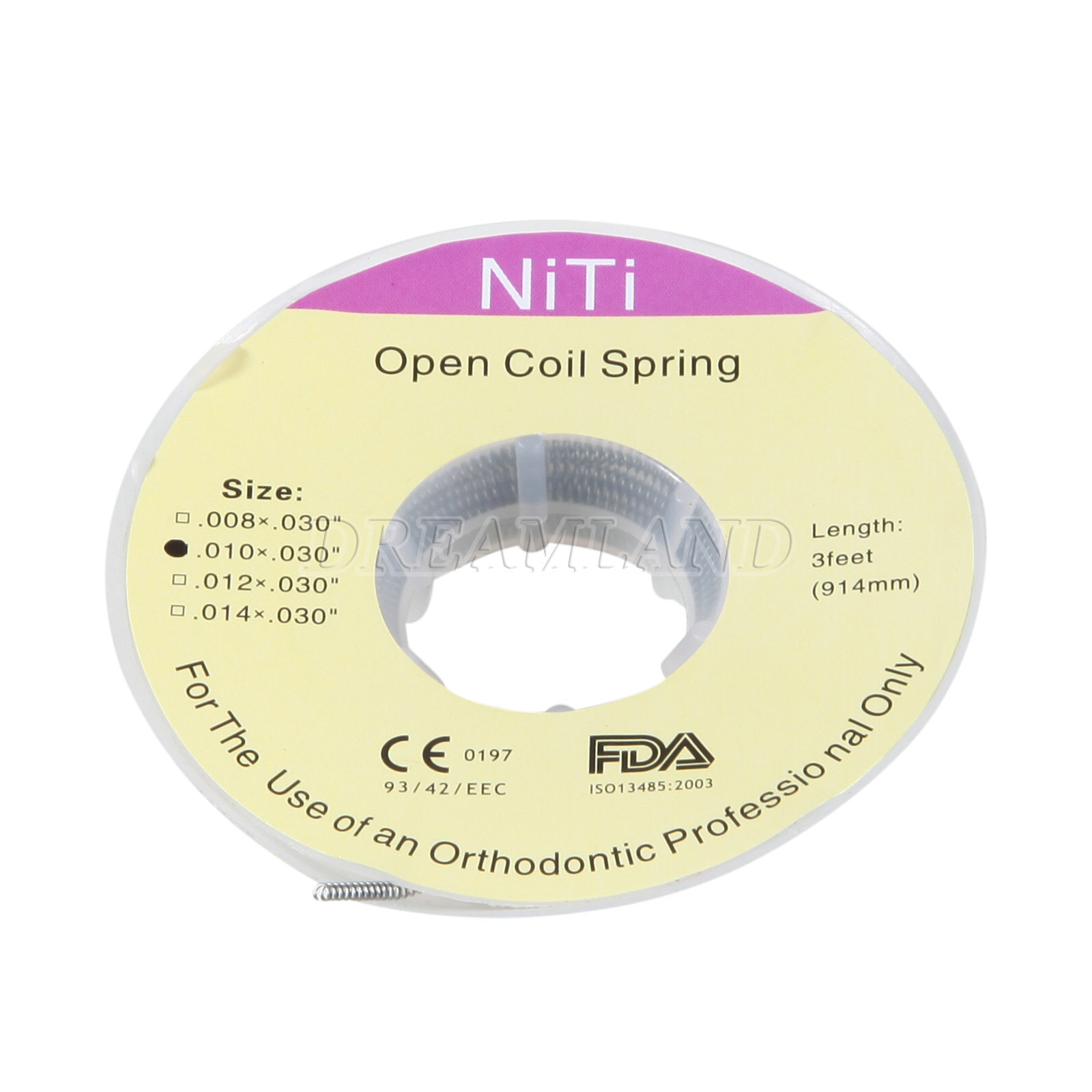 1 Roll Dental Orthodontic Niti Open Coil Spring Spool Dia.010 *030 inch 914mm