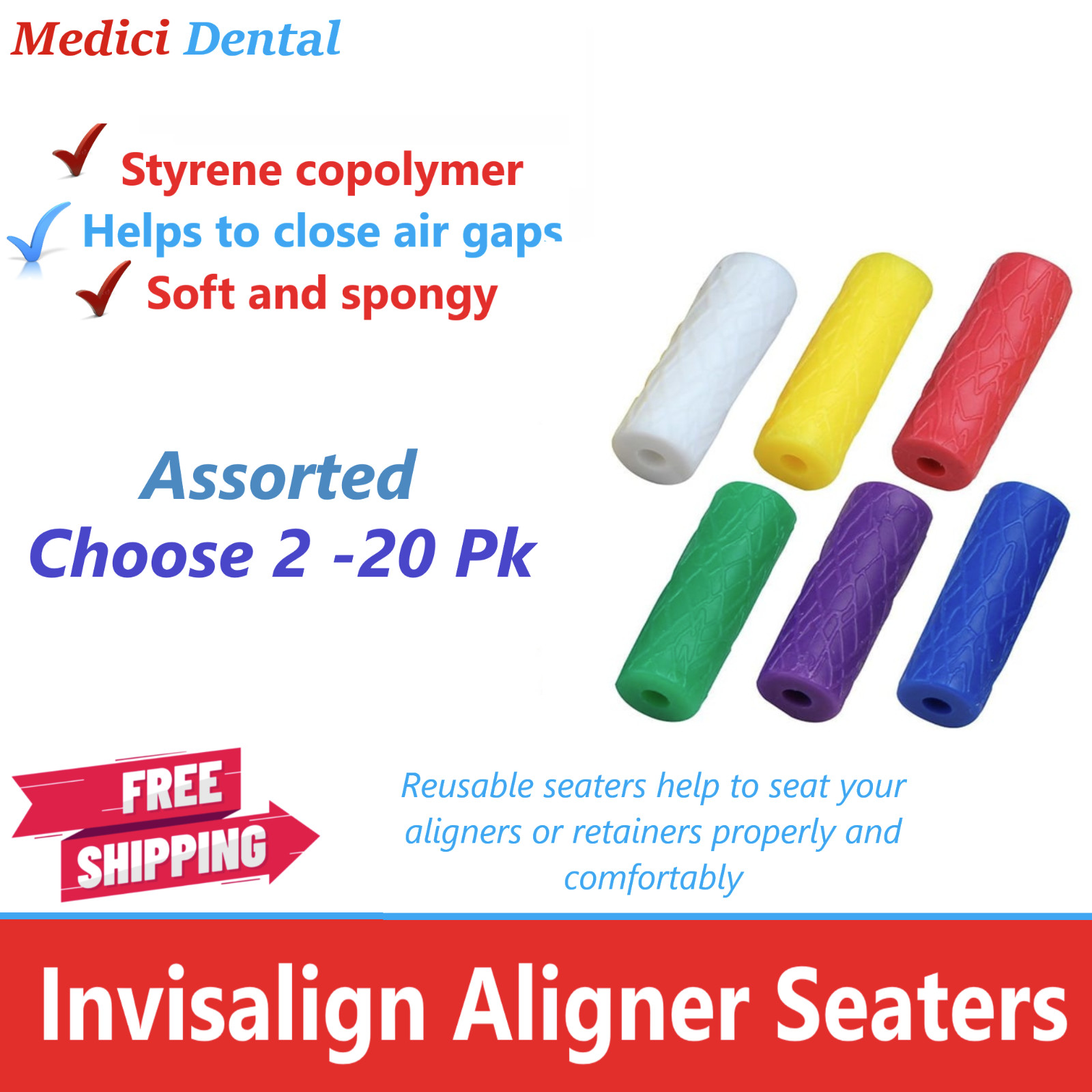 Aligner Chewie Mouth Props Aligner Tray Seaters for Invisalign Trays Teeth Chew