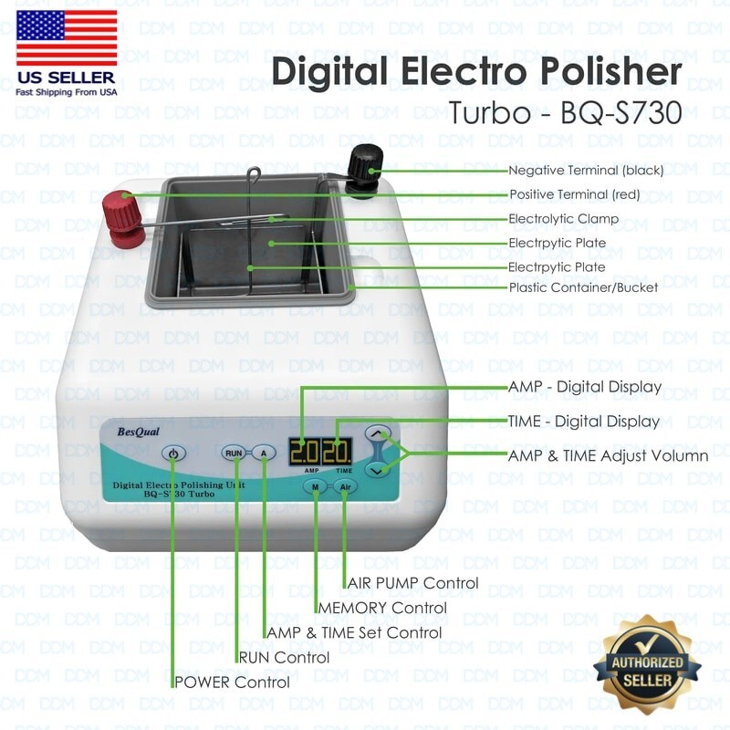 BesQual Dental Lab Digital Electro Polishing Turbo Unit (110V) #S730 – Upgraded