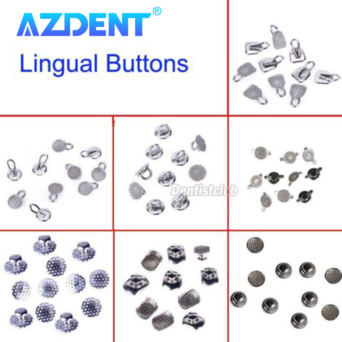 10Pcs AZDENT Dental Orthodontic Lingual Buttons Bondable Round Base 1 Pack FDA