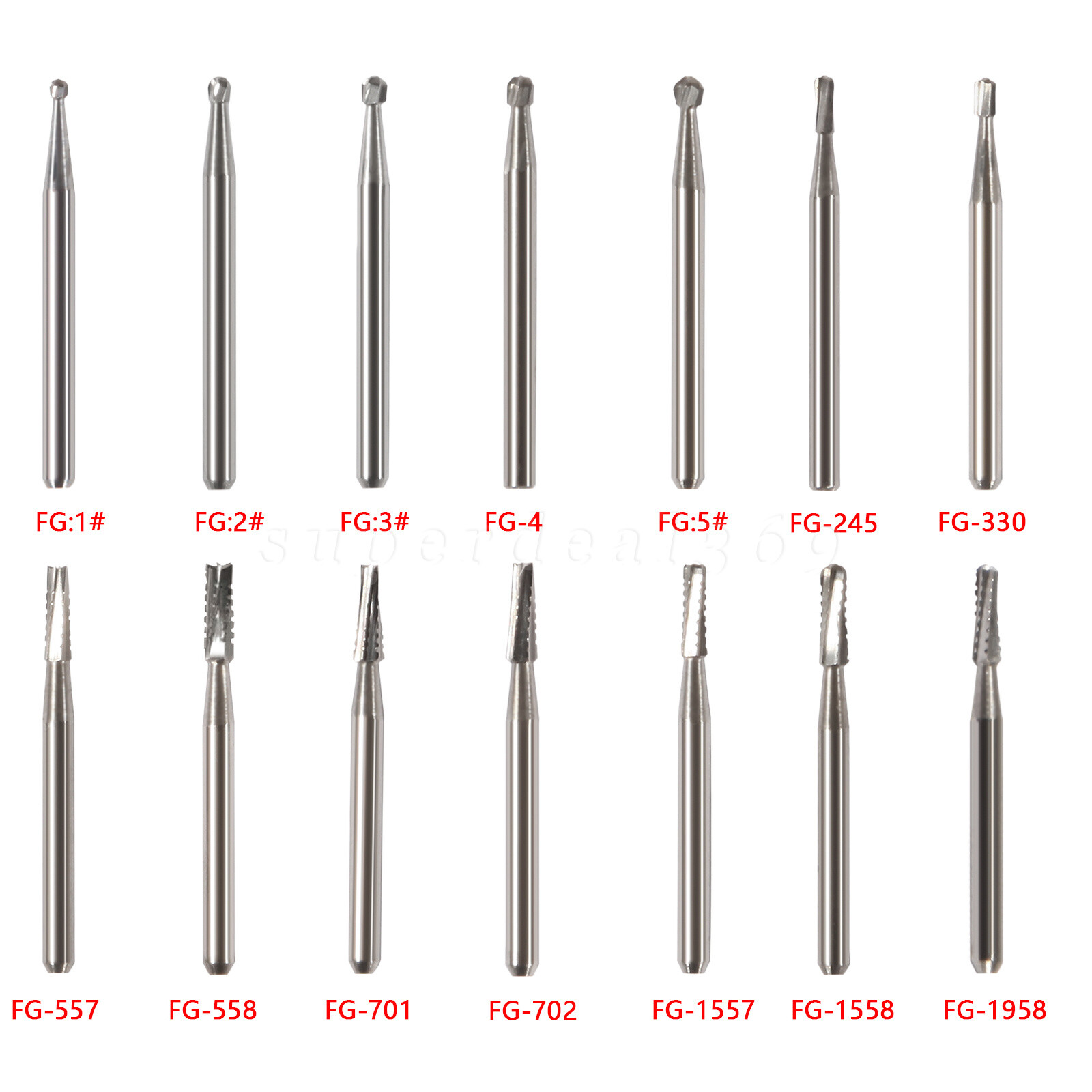 1-10 Box Dental FG Tungsten Carbide Burs Drill Round For High Speed Handpiece ty