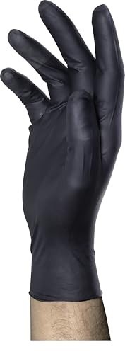 Powder-Free Nitrile Disposable Gloves | 7 Mil Medium Black | Box of 100 | Latex-