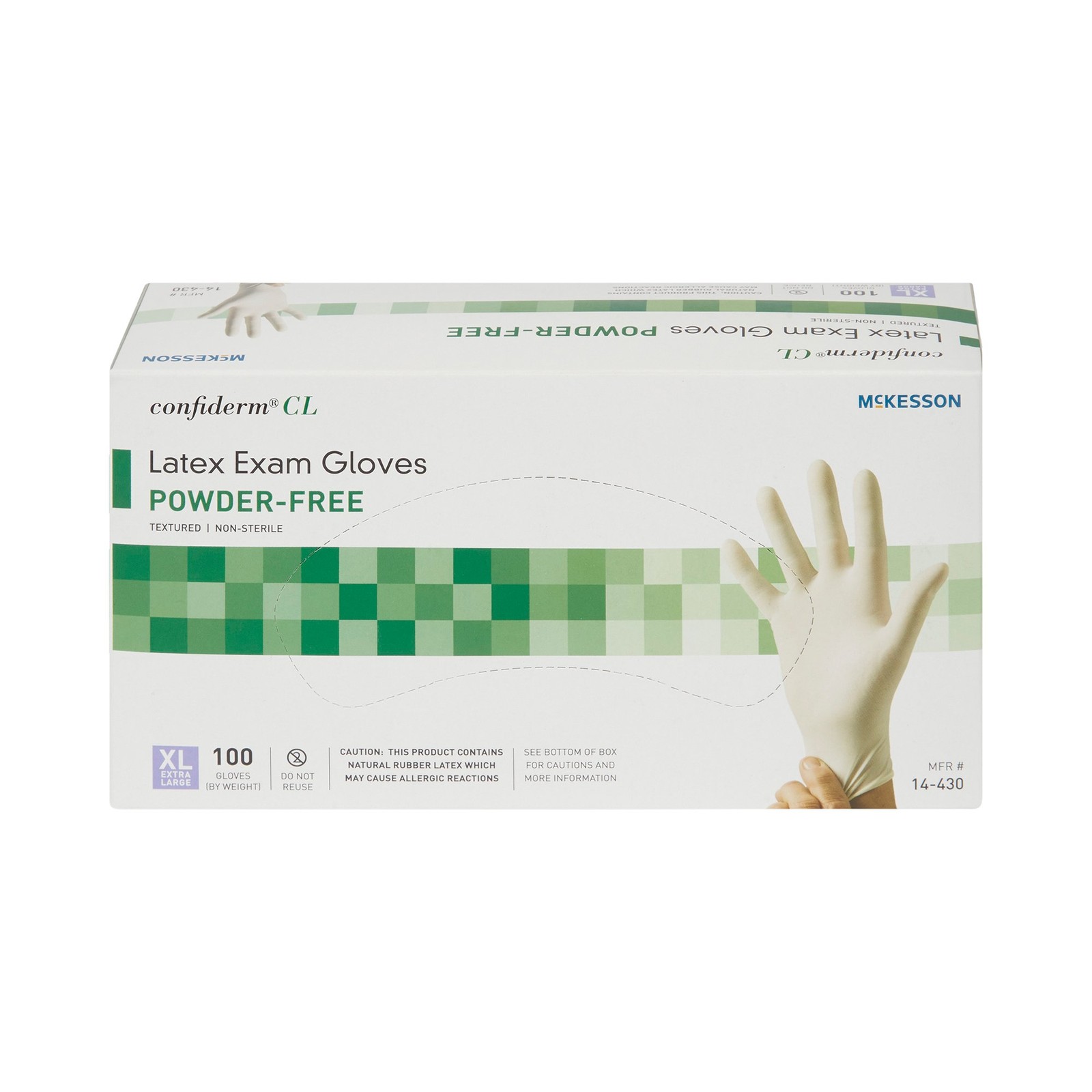 McKesson Confiderm Latex Exam Glove Standard Cuff Length X-LARGE 1000 per Case