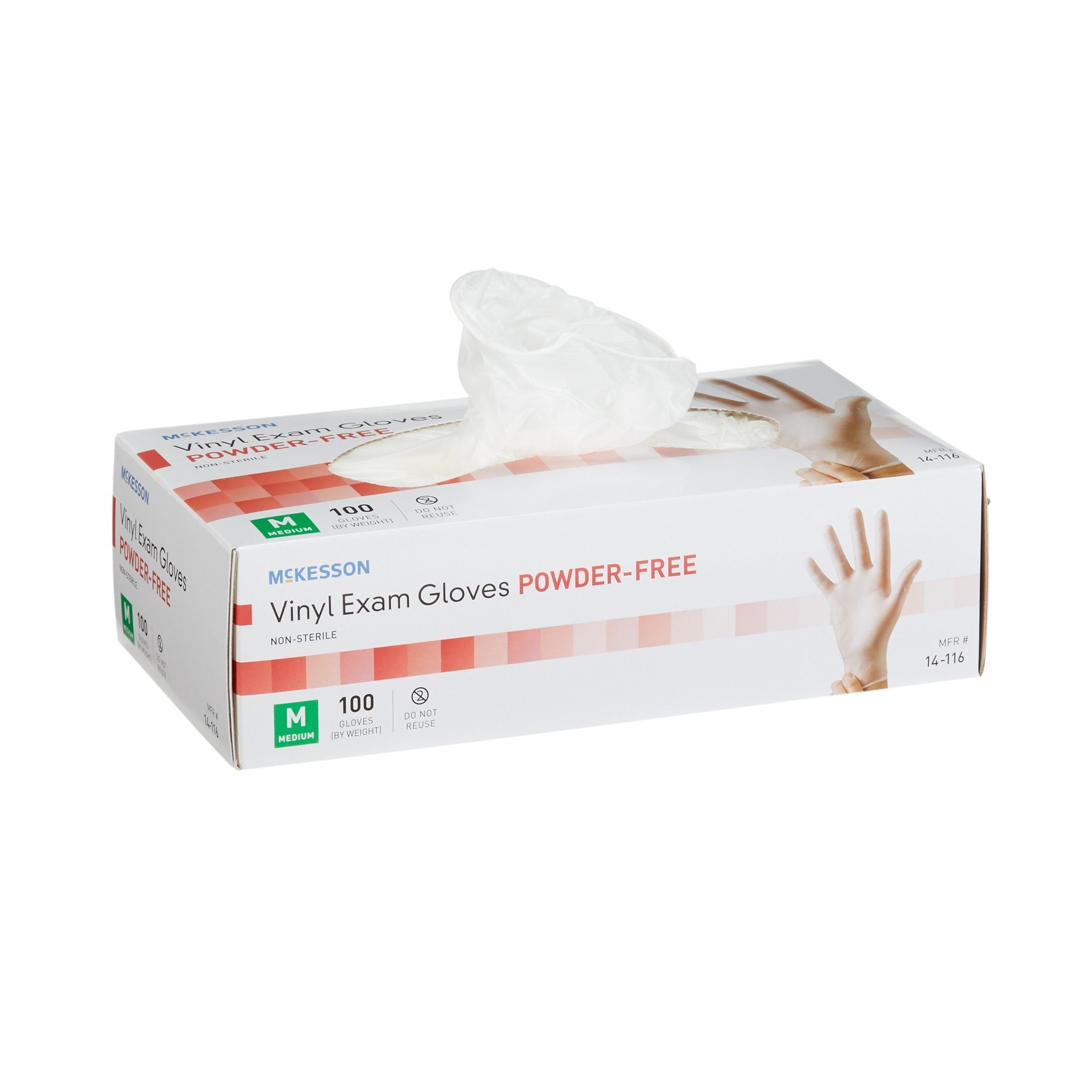 McKesson Vinyl Exam Glove Standard Cuff Length MEDIUM 100 per Box