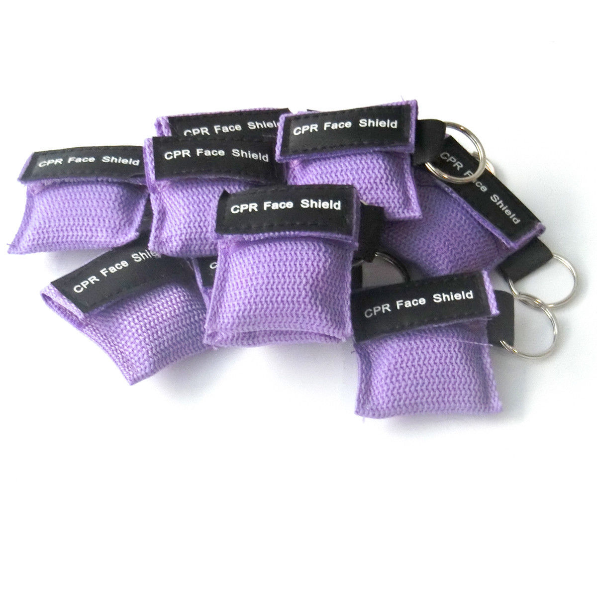 100 PCSPurple CPR Resuscitation Face Shield with Filter First Aid Resus Shield