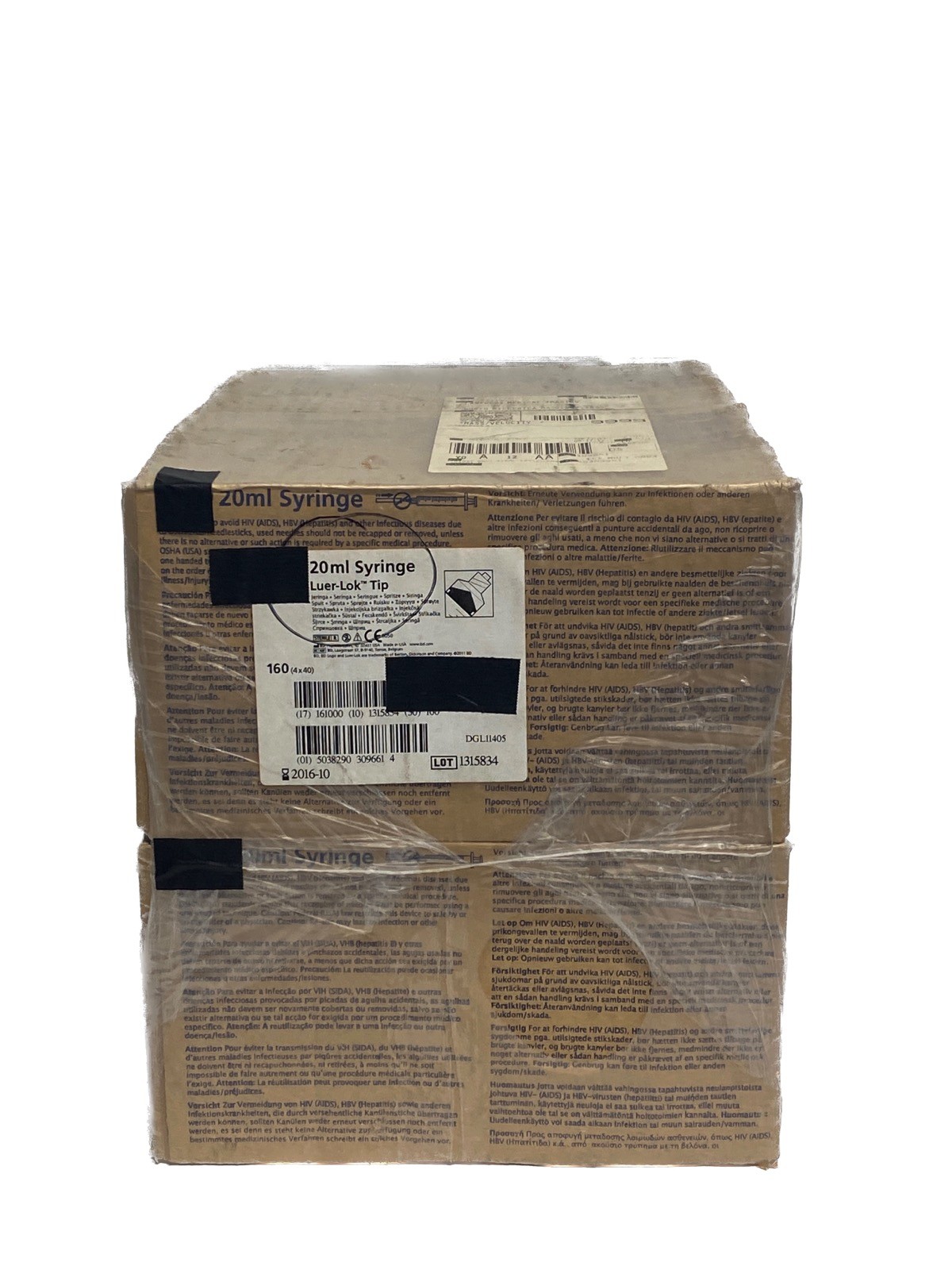 (160/Cs) Laboratory 20mL Plastic Disposable General Use Syringes w/ Luer-Lok Tip