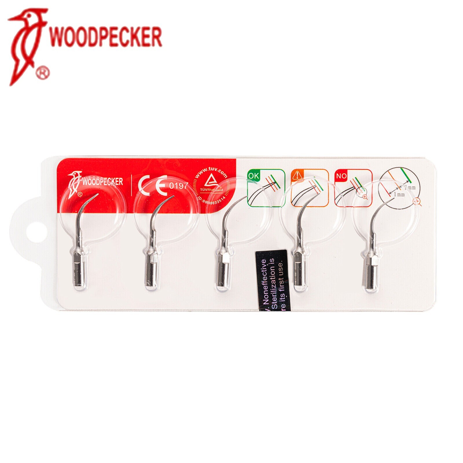 5Pcs/Set Original Woodpecker Dental Perio P1 Tips Set For EMS Ultrasonic Scaler