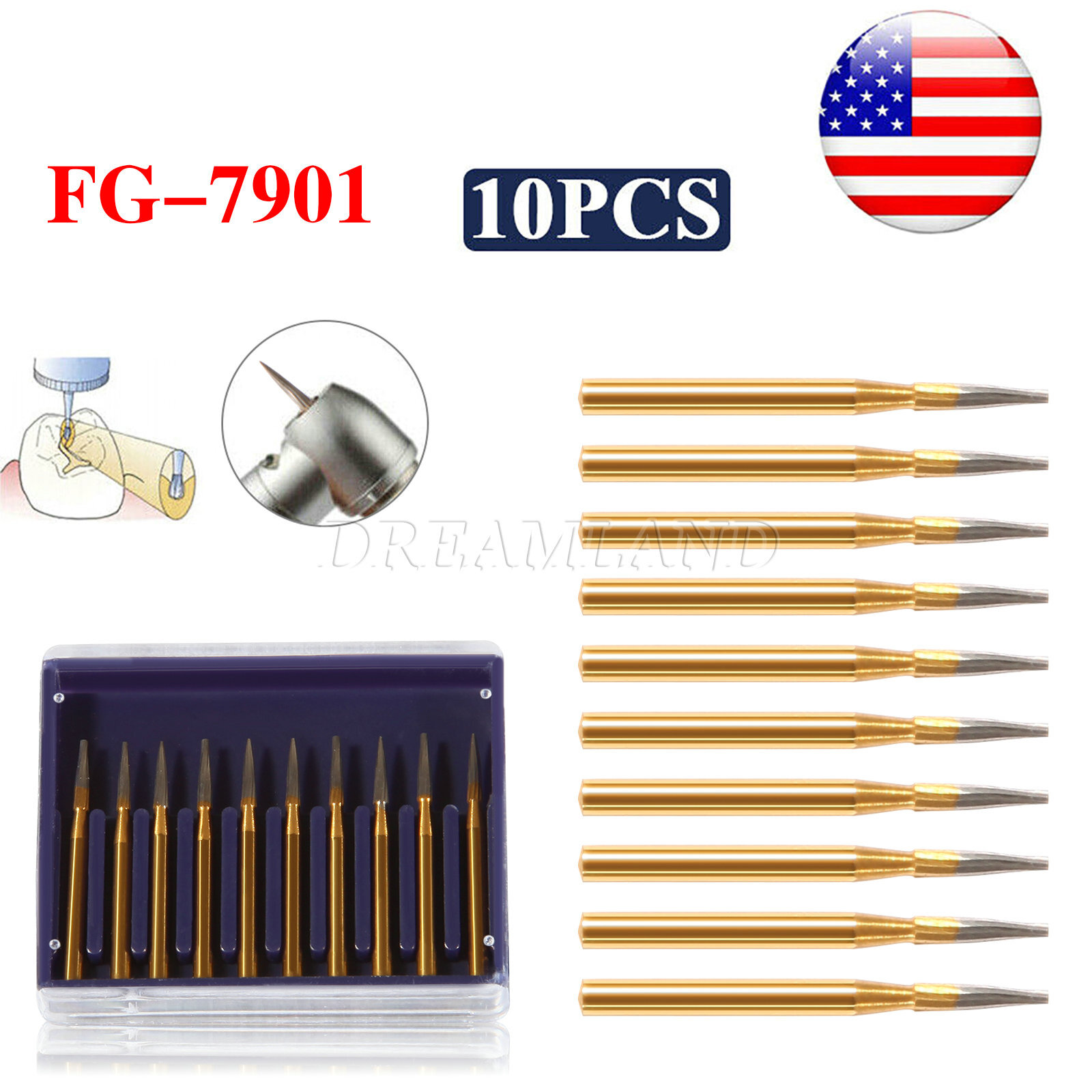 Dental FG7901 Carbide Burs 12-BLADE TRIMMING & FINISHING CARBIDE Made in China