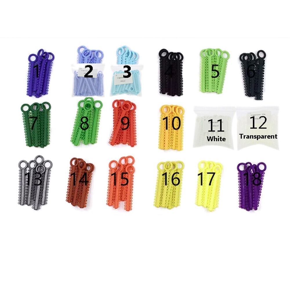1040 Pcs/1 Pack Dental Orthodontic Ligature Ties Elastic Rubber Bands 37 Colors