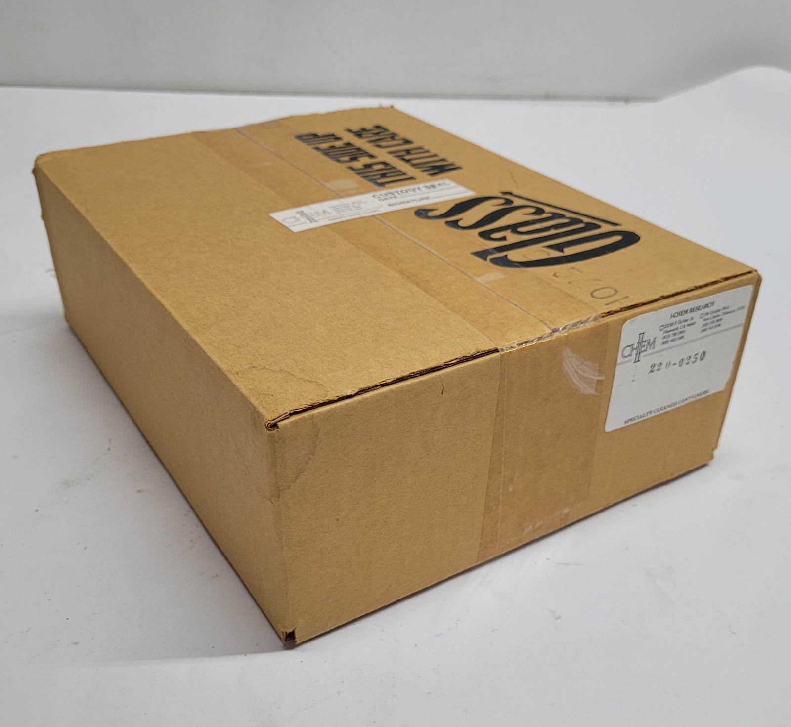 Case of 12x ~ I-Chem 220-0250 250mL Processed Clear Glass Sample Jar w/ Cap