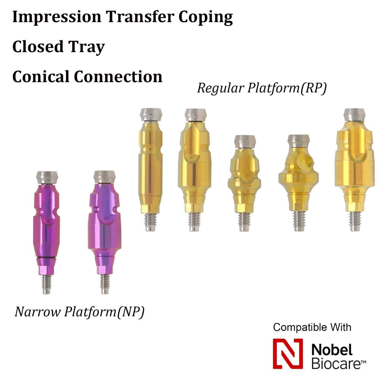 US Open/Closed Tray Impression Transfer Coping Conical Connection For Nobel