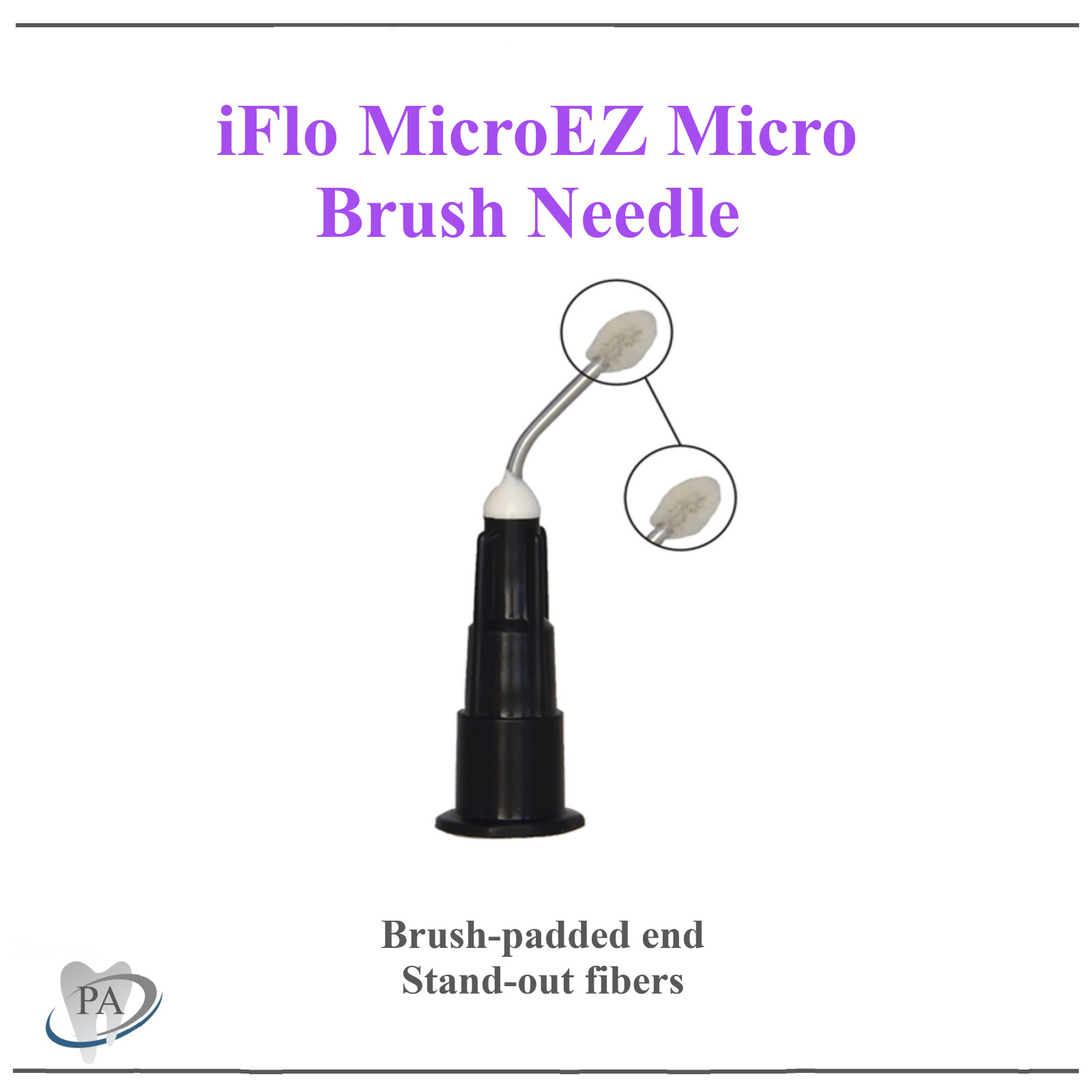 Dental Intra-Oral iFlo MicroEZ Micro Brush, Brush-padded end, Stand-out Fibers