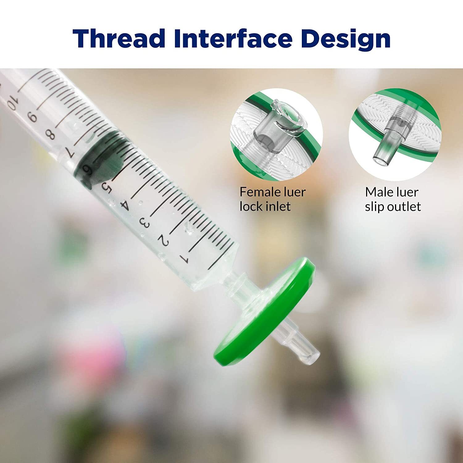 100pcs PES Syringe Filter 13mm 25mm Diameter, 0.45 um 0.22 μm Pore Size HPLC Lab