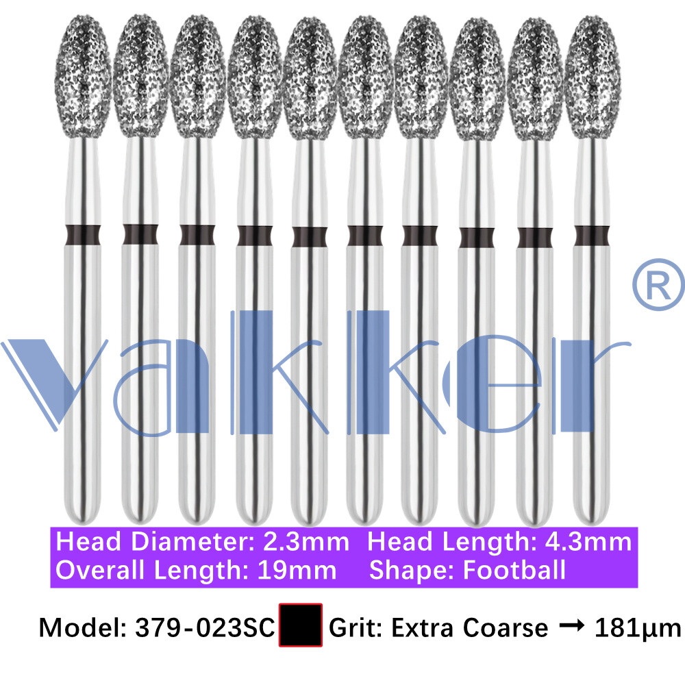 10pc/pk Diamond Burs Shape Egg Diamond Bur Super Fine Medium Coarse