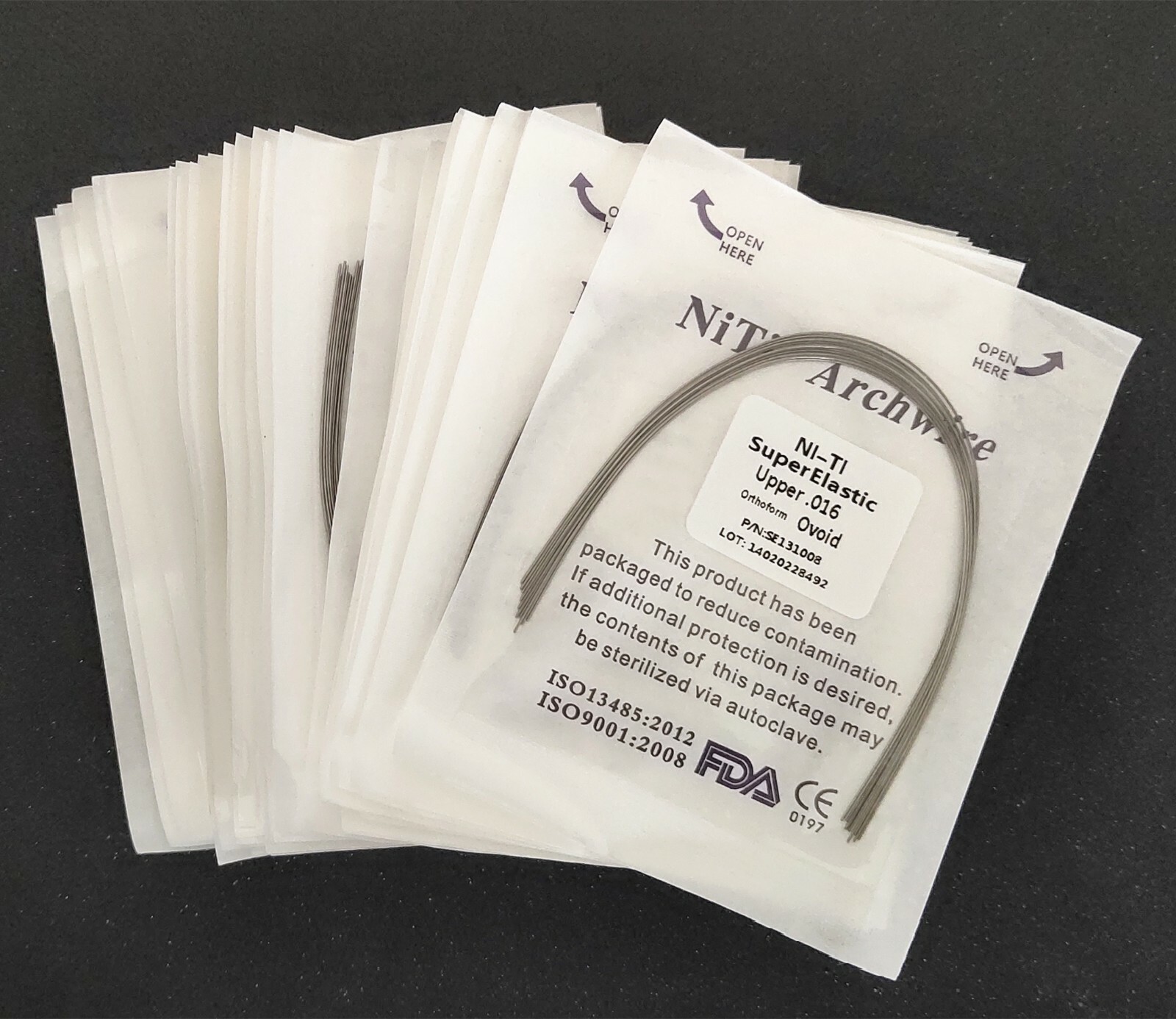20Packs Dental Super Elastic NITI/Stainless Steel Arch Wires Round Ovoid Arcs
