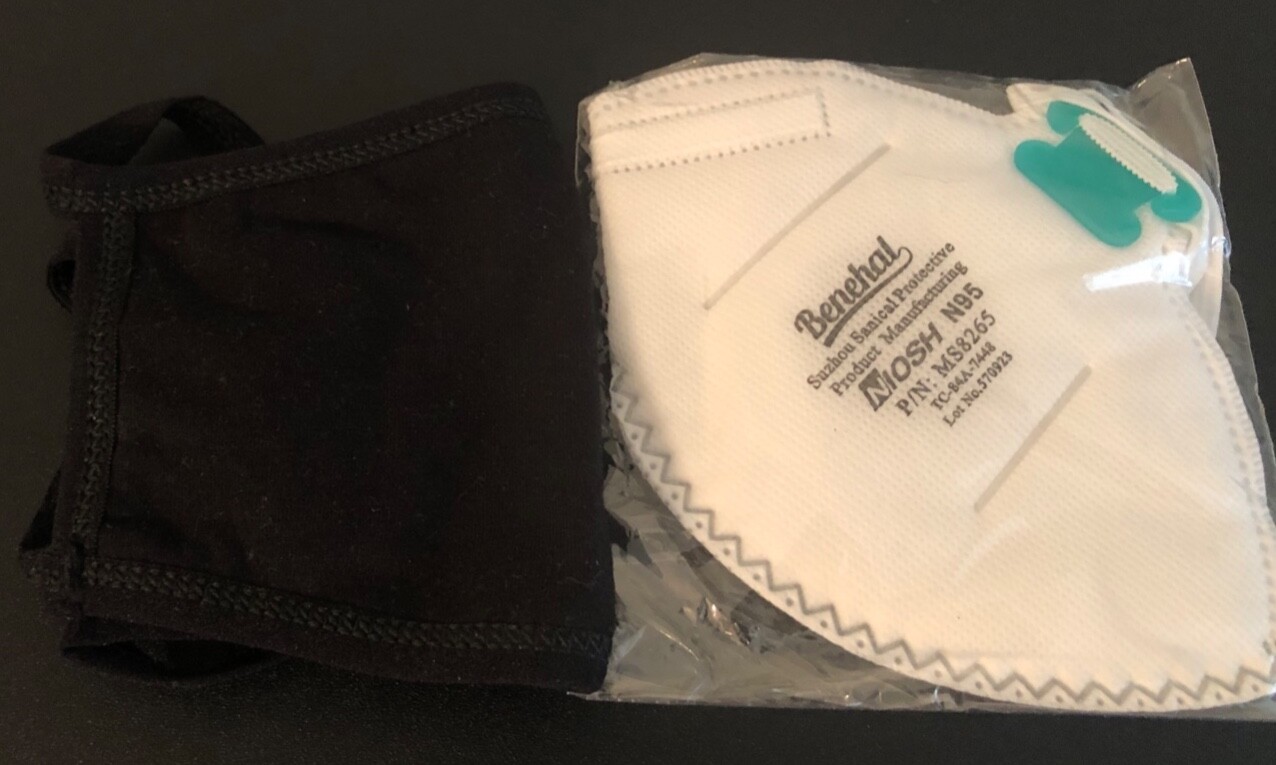 Benehal Nosh N95 Face Mask & Black Face Mask (NEW-NEVER USED)